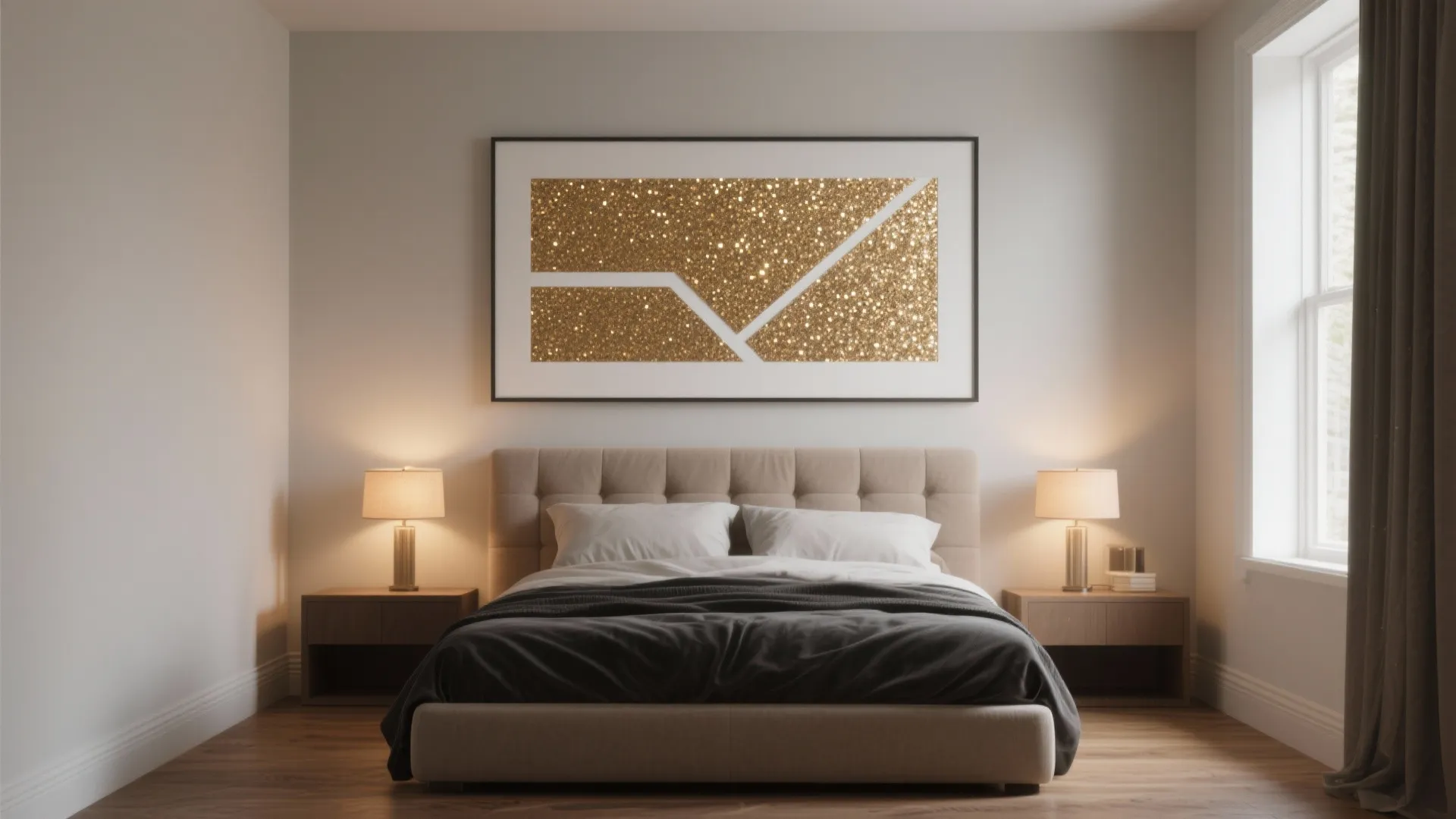 2. Glitter Accent Stripe or Geometric Panel