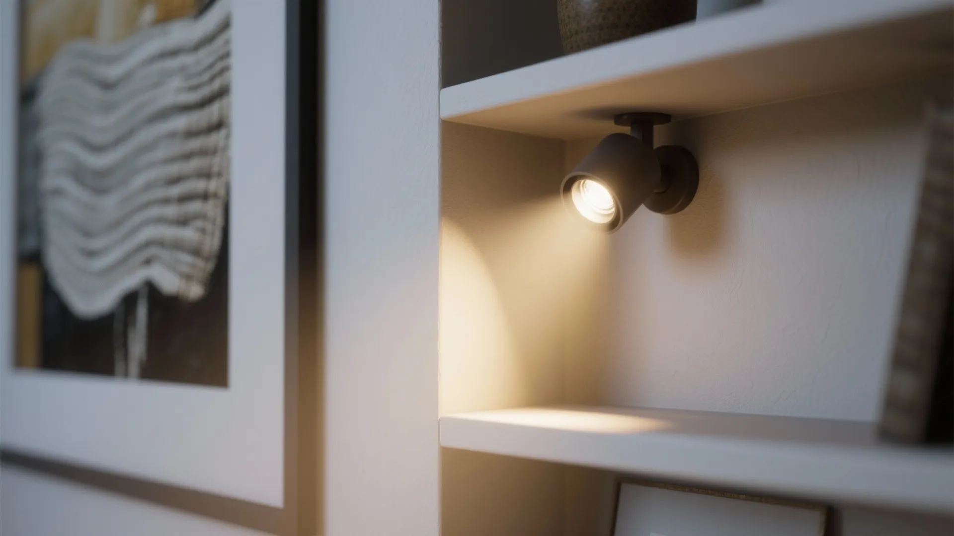 4. Accent Recessed Lights for Art and Shelves