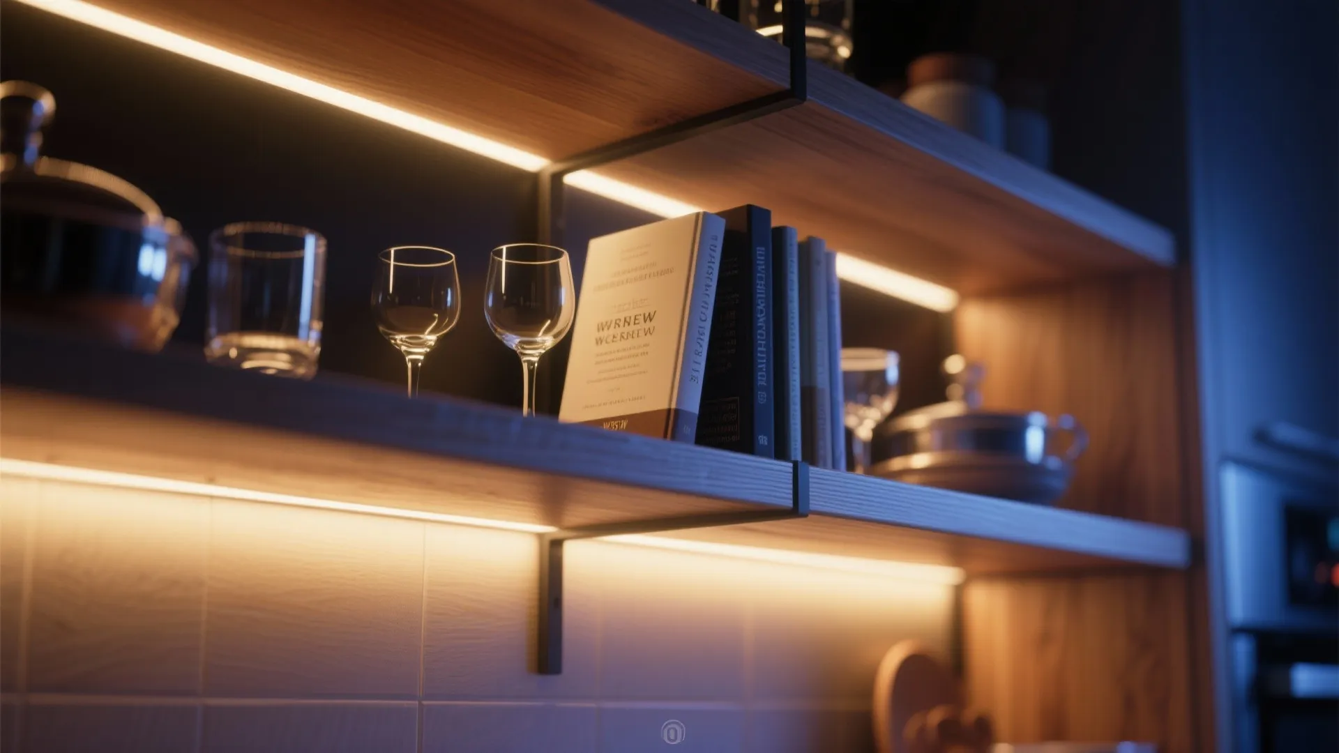 9. Accent Lighting in Open Shelving