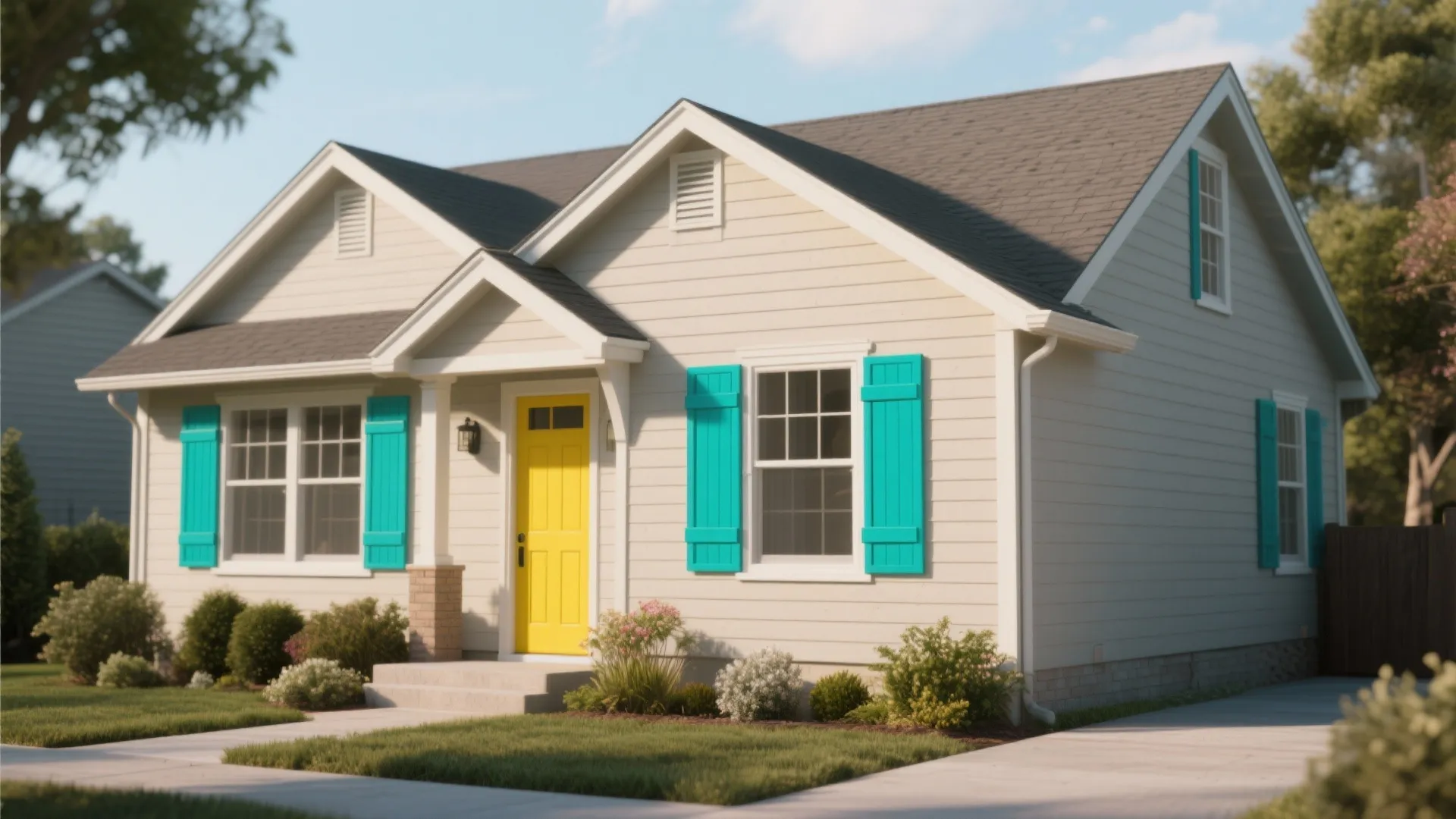 5. Bright Accent Color: Make the Shutters the Star