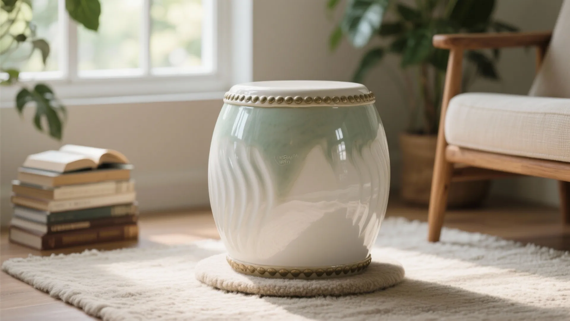 5) Accent, artful stools that anchor the room’s personality