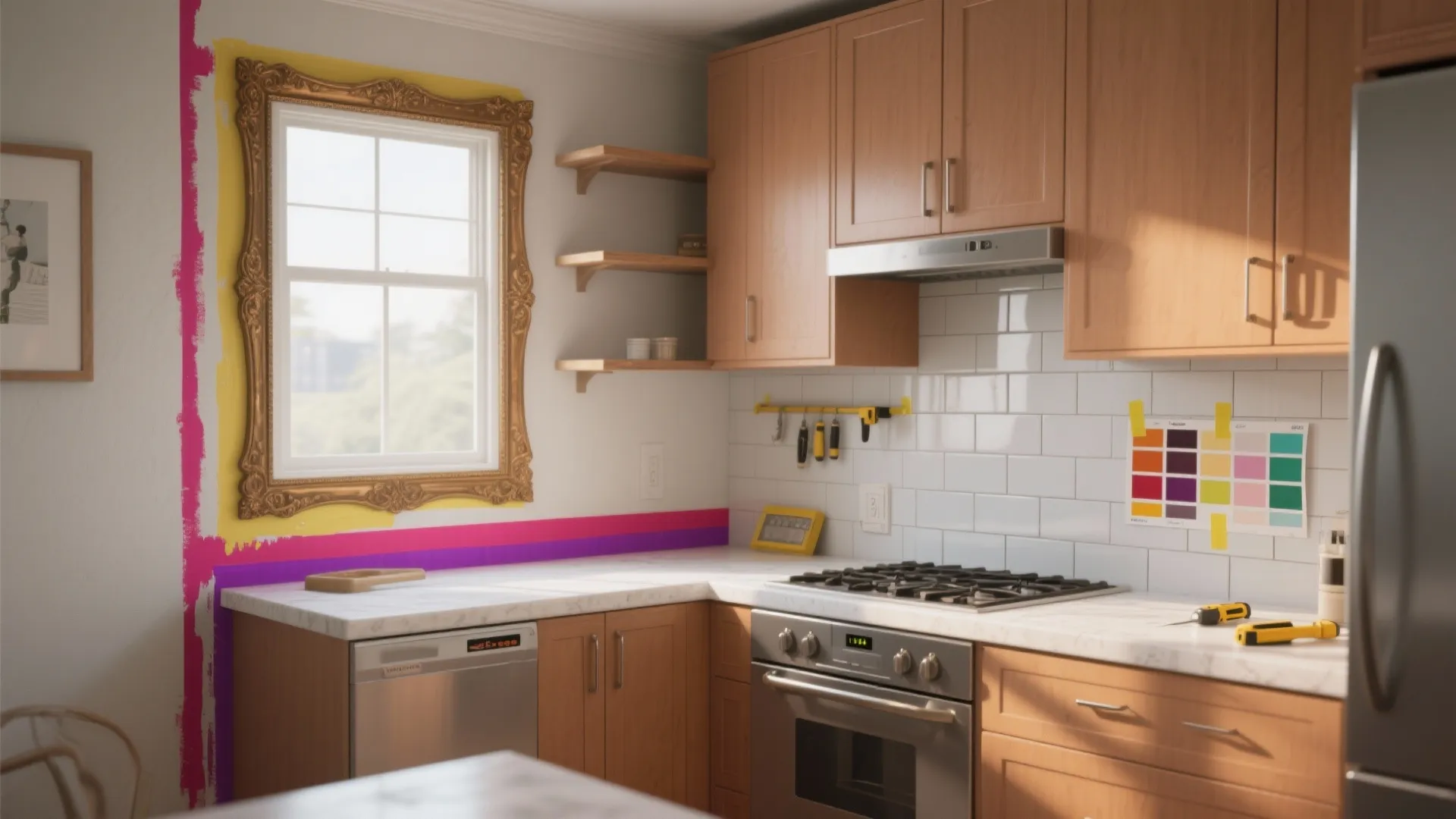 3. Accent stripe or framed panel for flexible accents