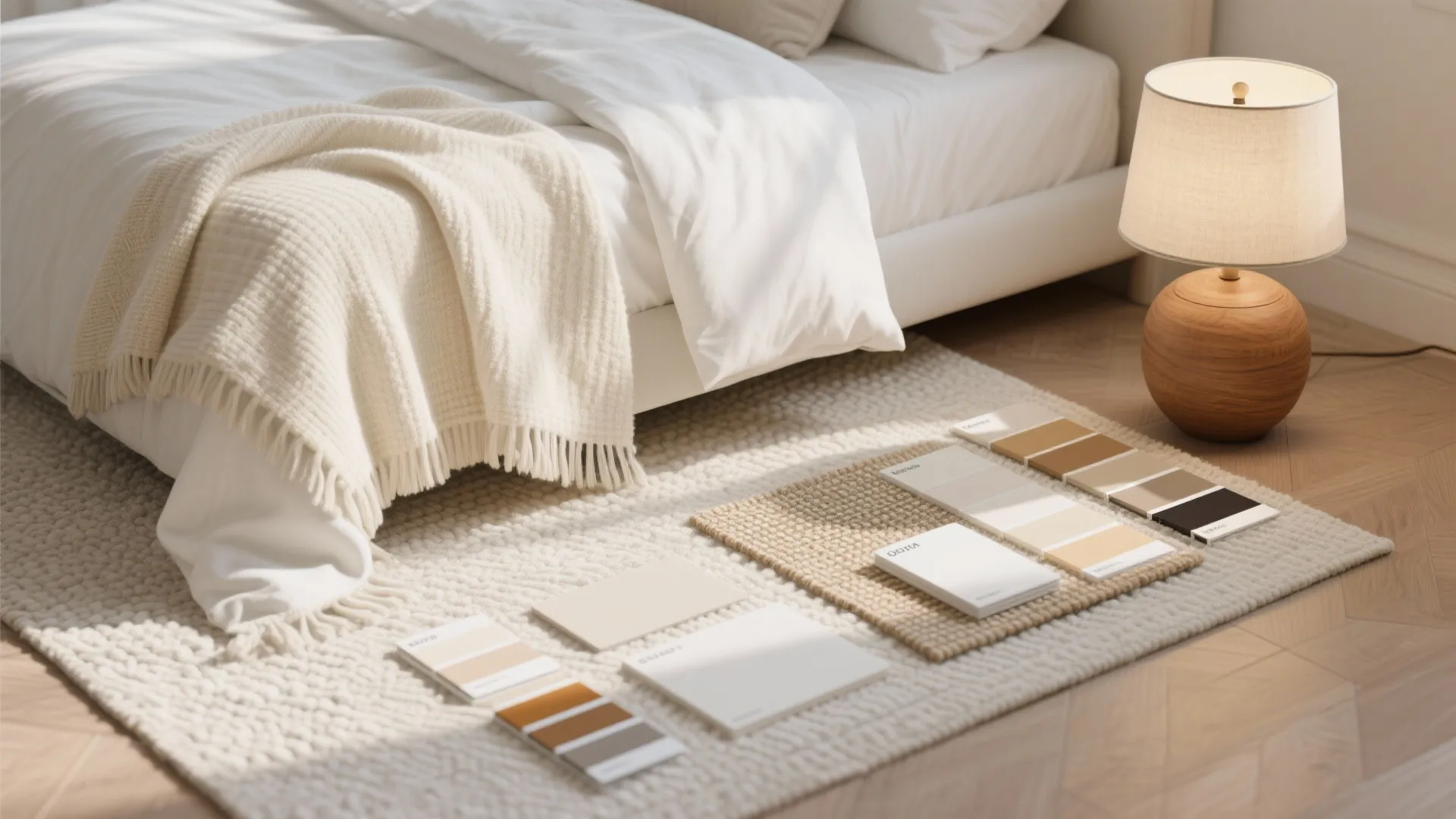 5. Accent textiles and warmed-up whites