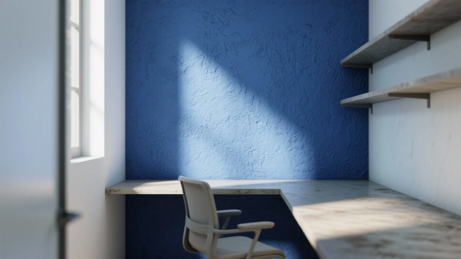 Blue Accent Wall with Texture
