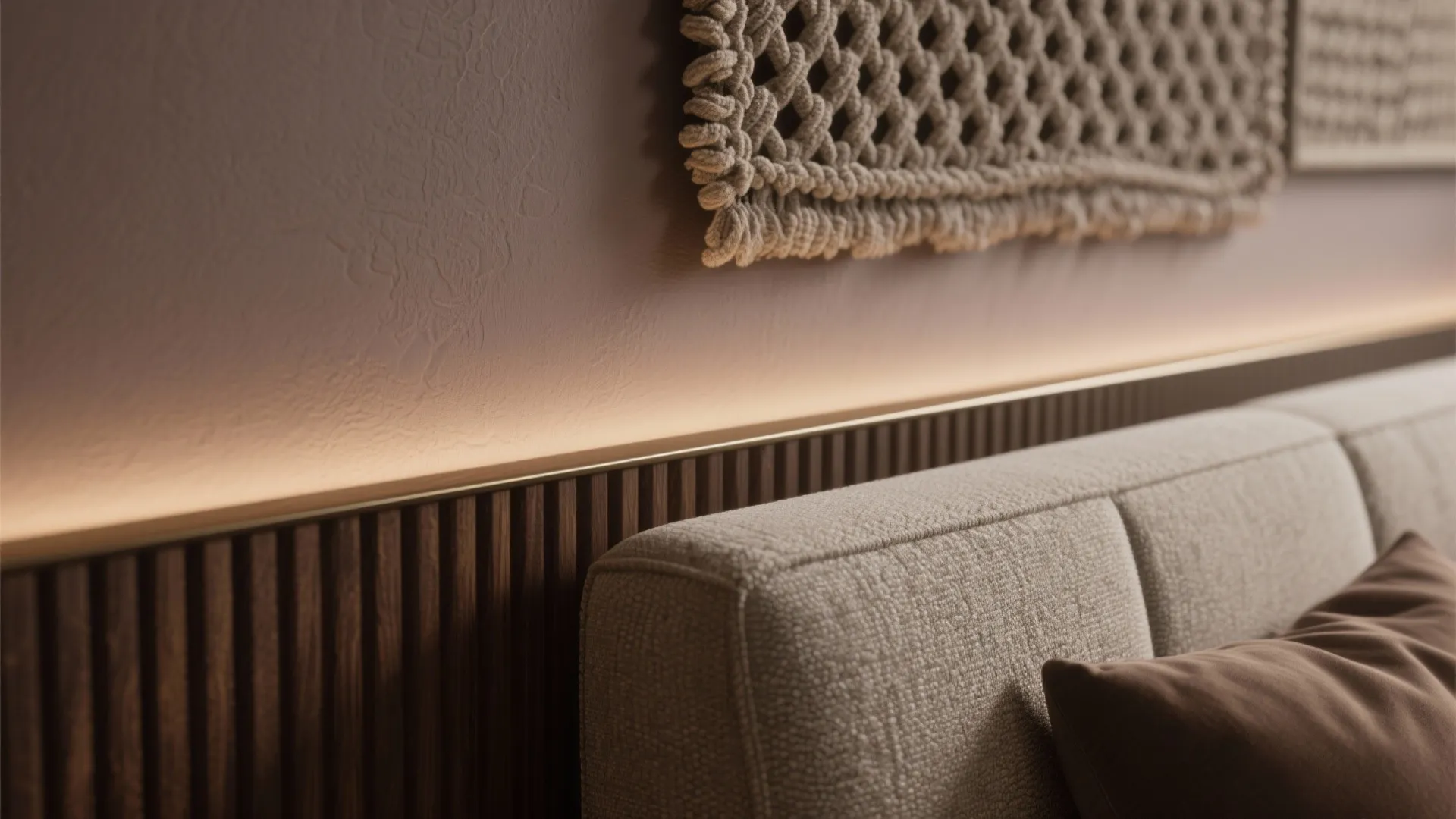 4. Taupe Accent Wall with Textured Elements