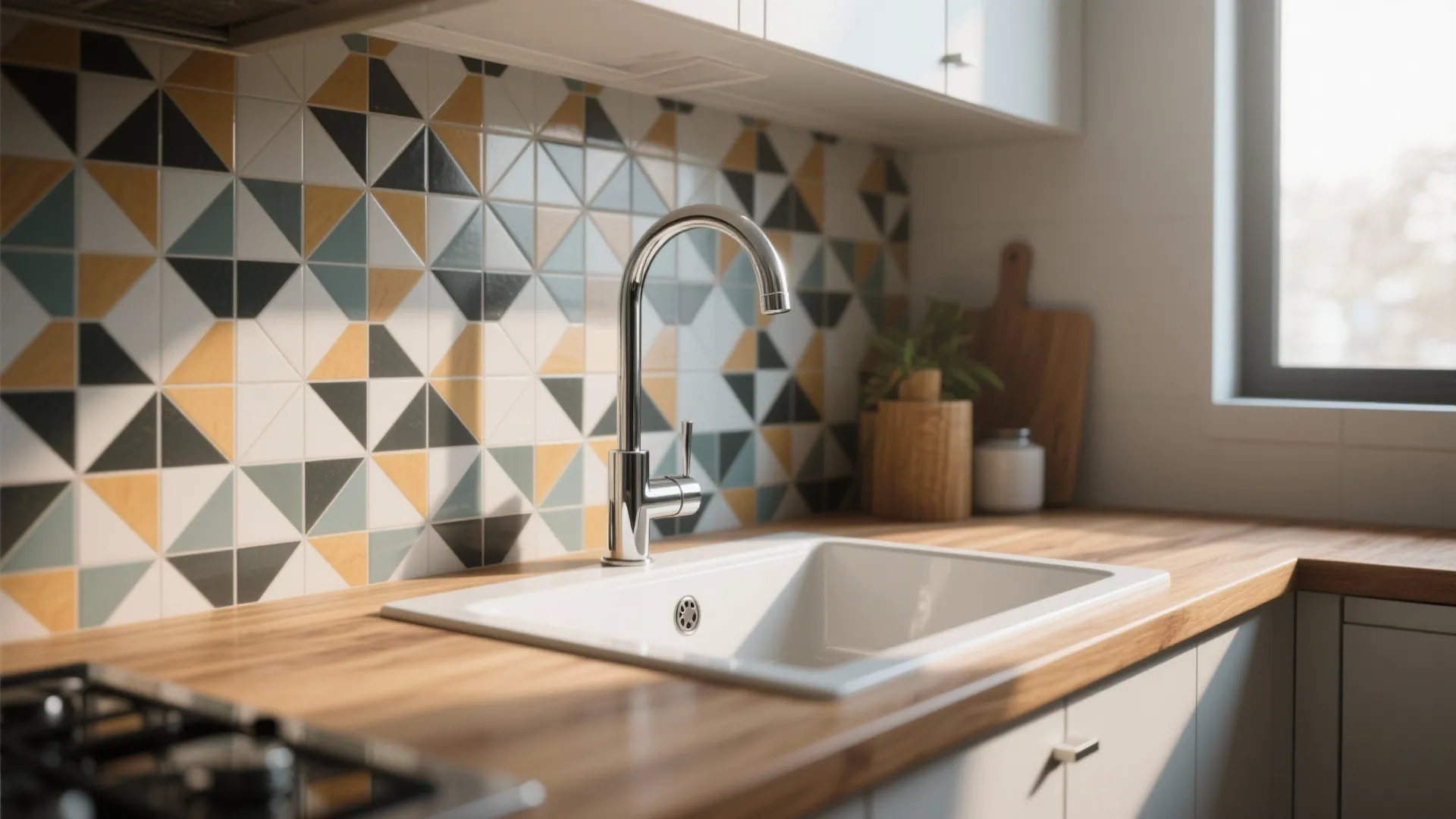 3. Accent Tile Backsplash