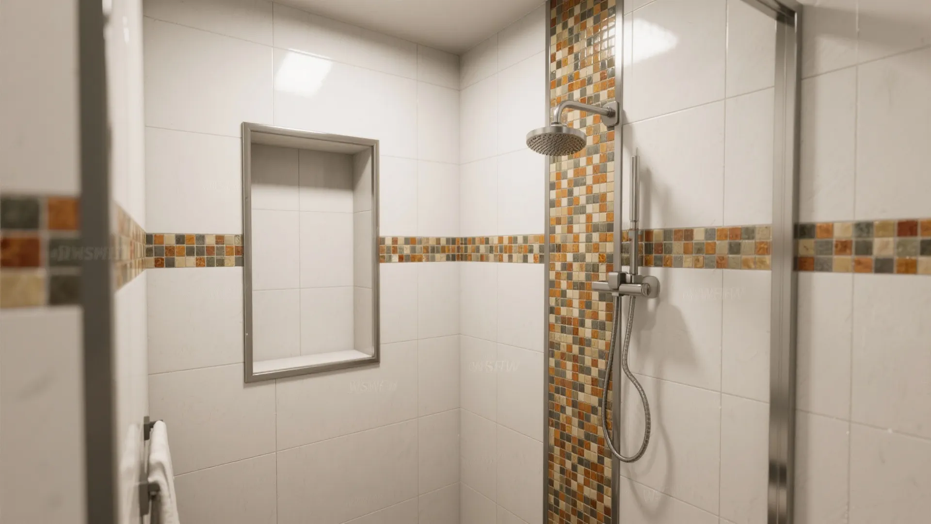 Accent-Tile Framed Niche as a Feature Wall