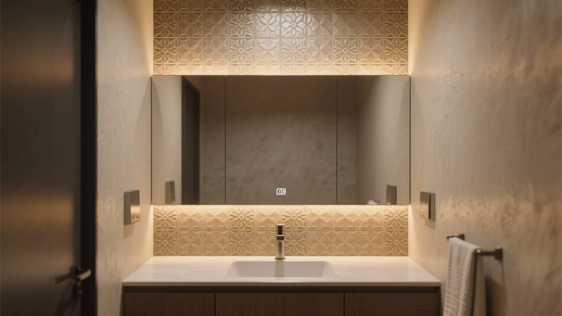 4. Accent Wash with Tiles Behind Fixtures