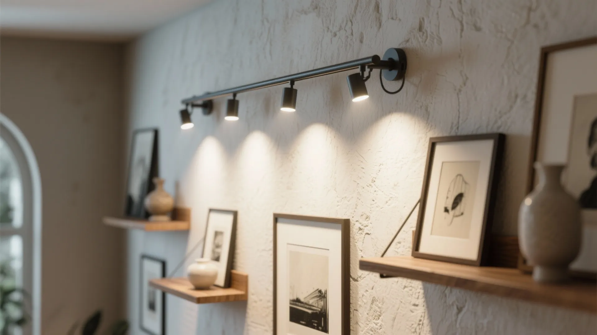 2. Accent track for art and shelves