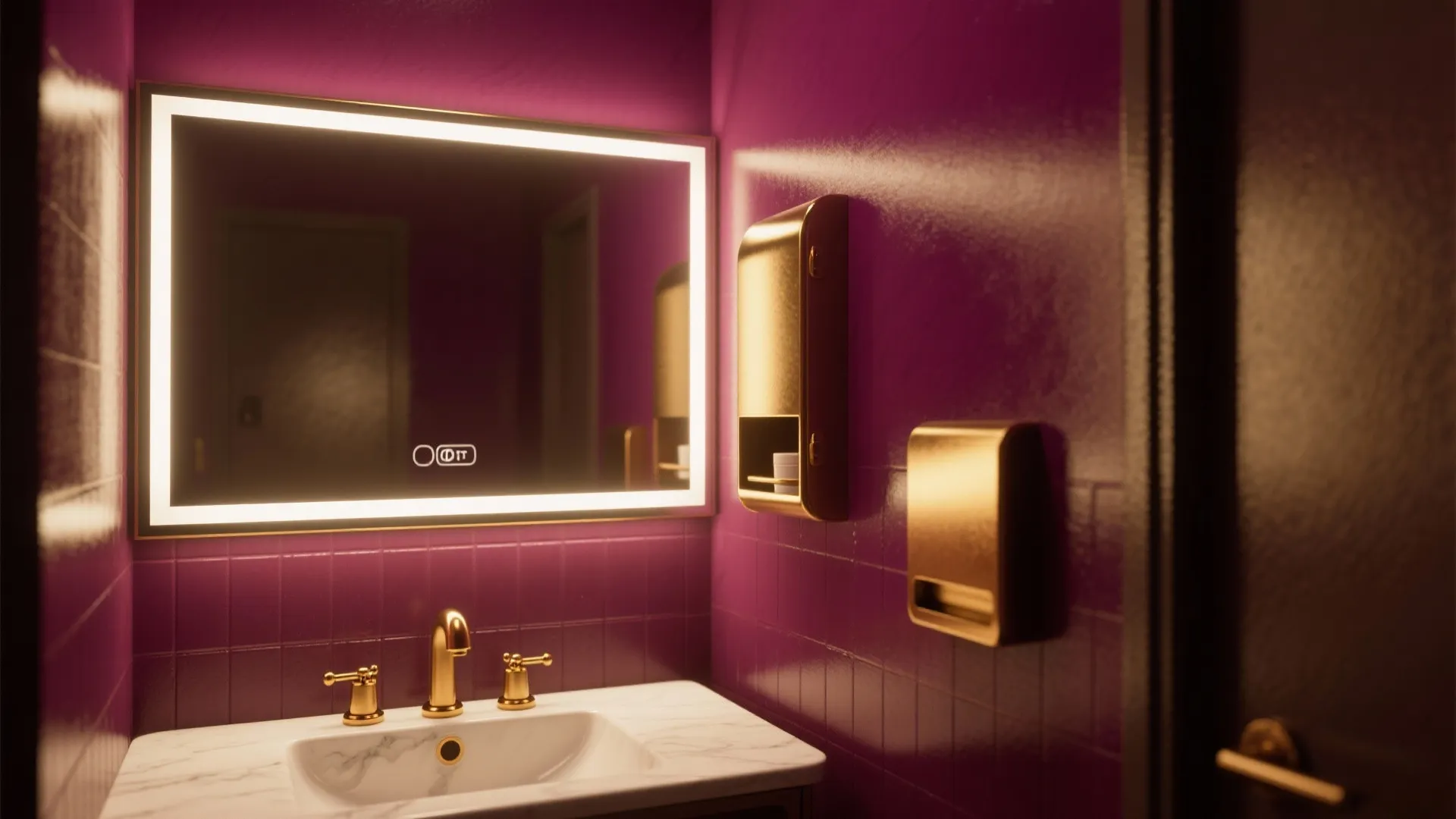 3. High-Contrast Accent Wall Behind the Vanity