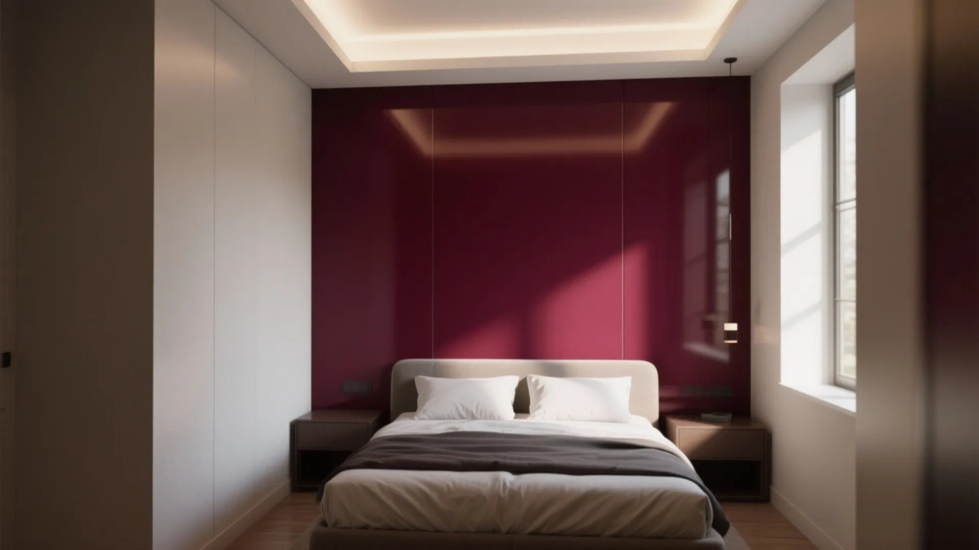 Deep Burgundy Accent Wall