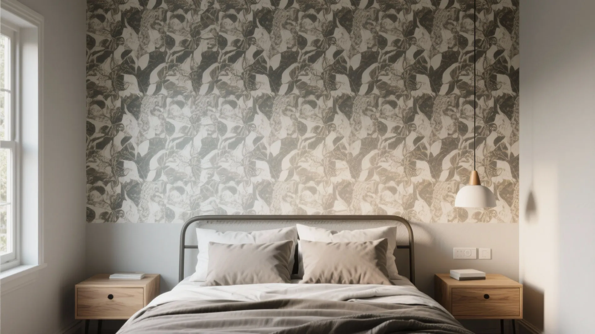 3. Bold Accent Wall with Removable Wallpaper
