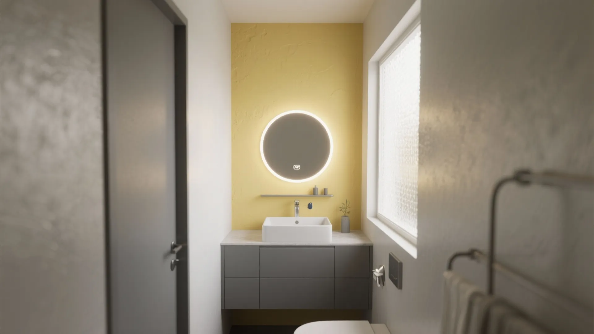 1. Sunny Accent Wall with Soft Grey Surround