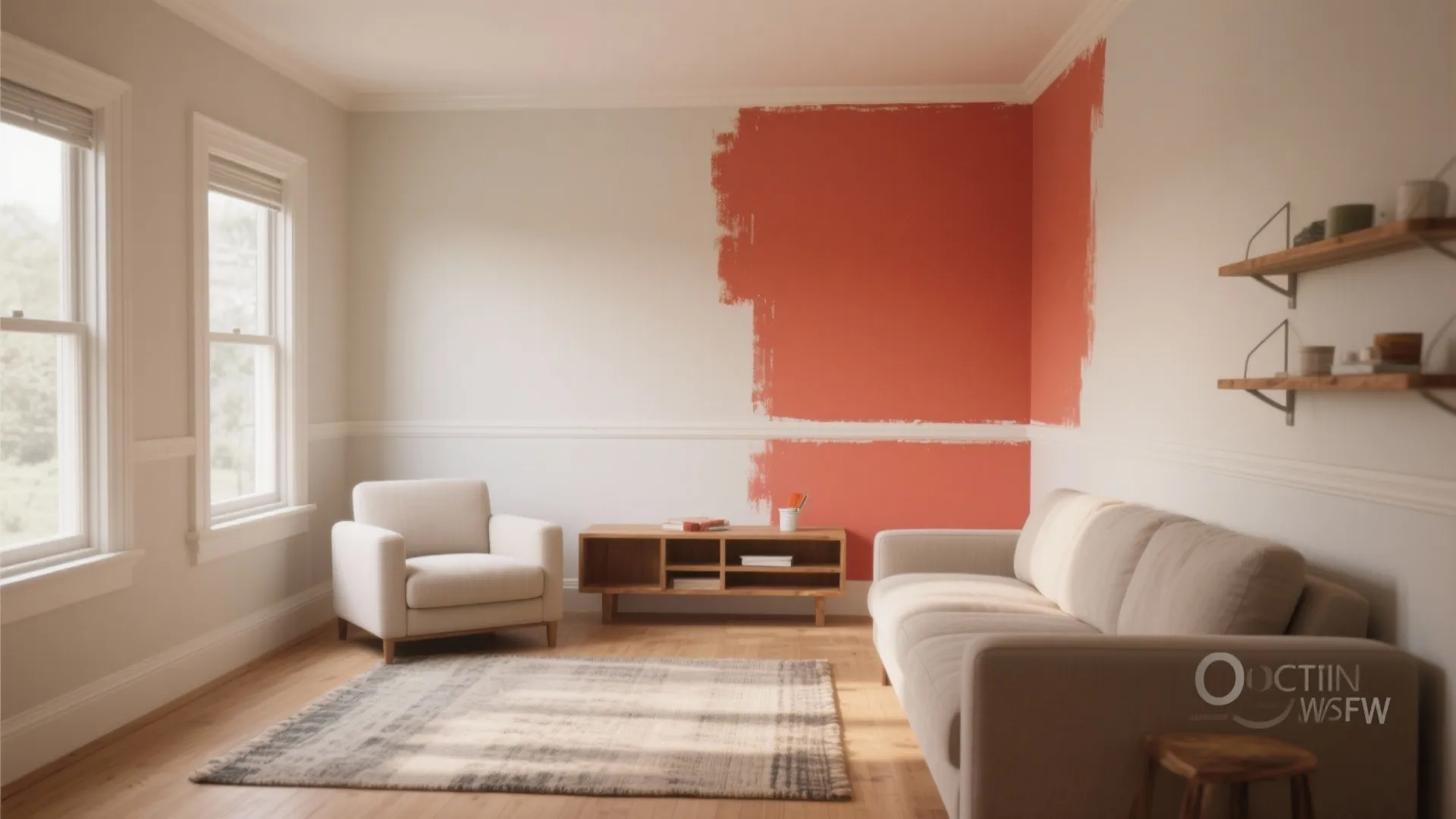 3. Use accent walls strategically to cut hours