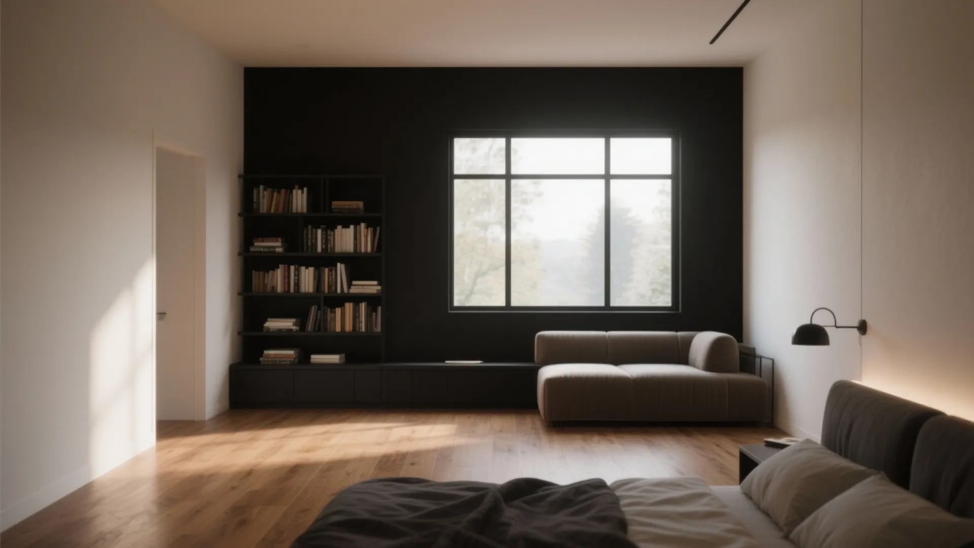 1. Black Accent Wall to Frame a View