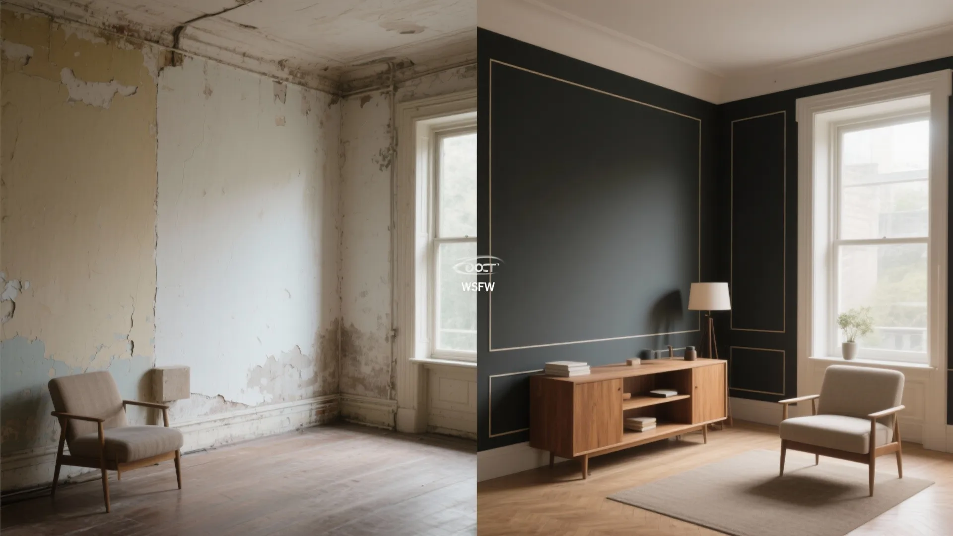 4. Use color blocking and accent walls to hide imperfections