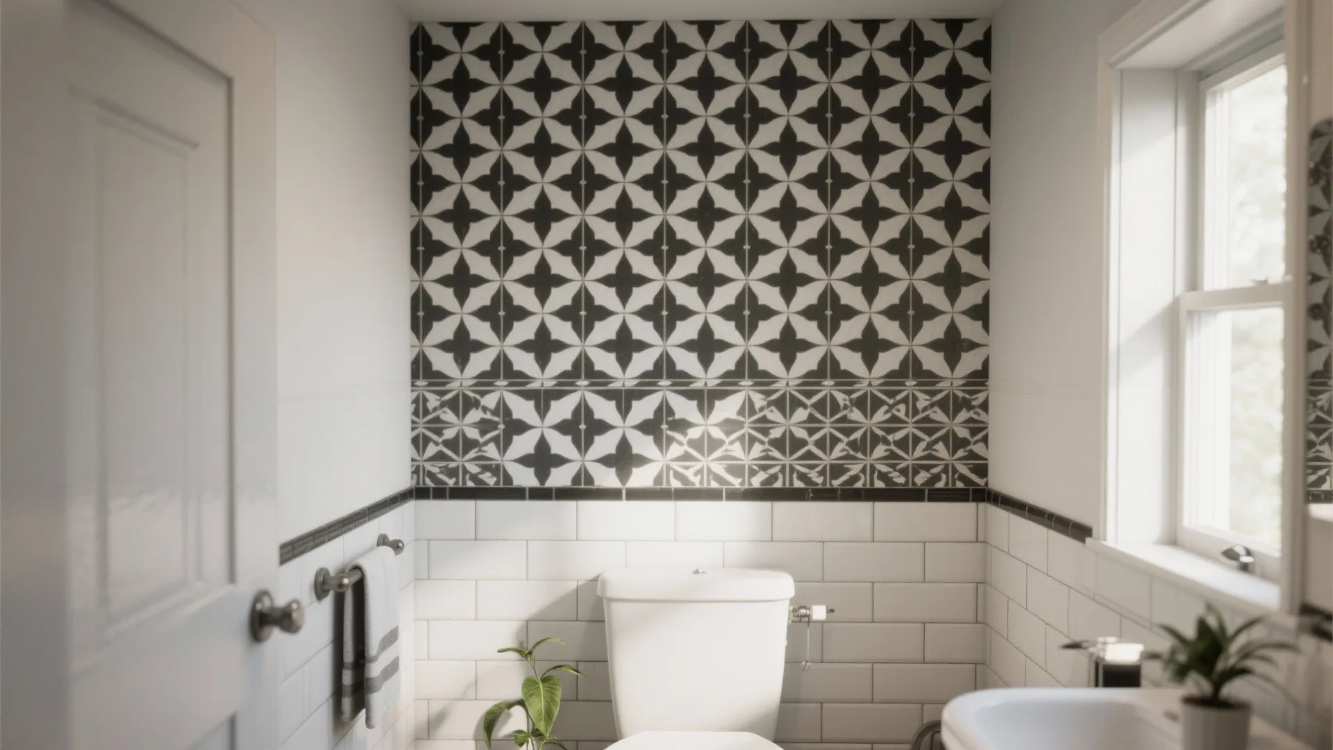 5. Patterned Accent Wall or Wallpaper