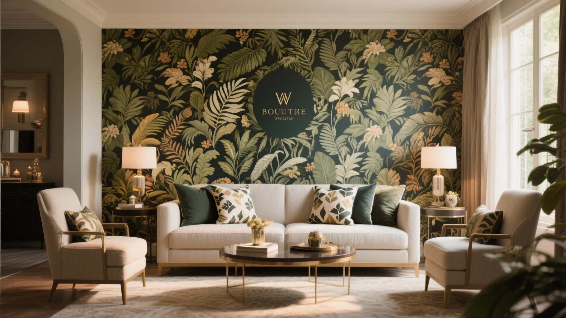 10. Accent Wall with Art or Wallpaper