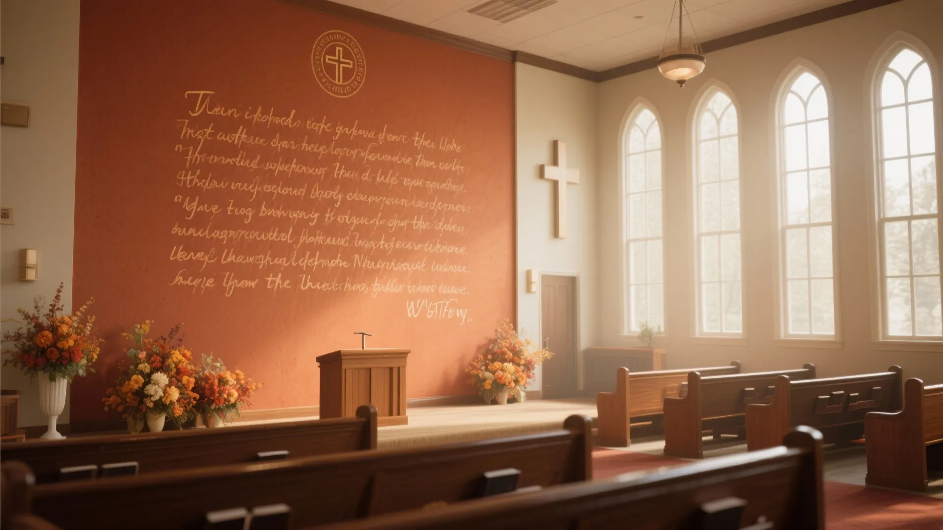 4. Accent Walls with Scripture and Autumn Colors