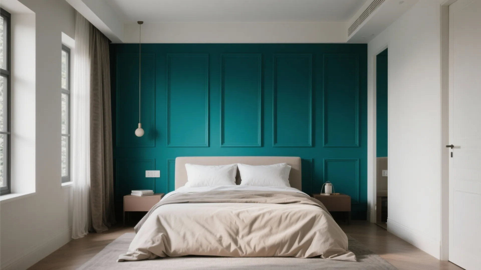 6. Accent Wall Behind Bed
