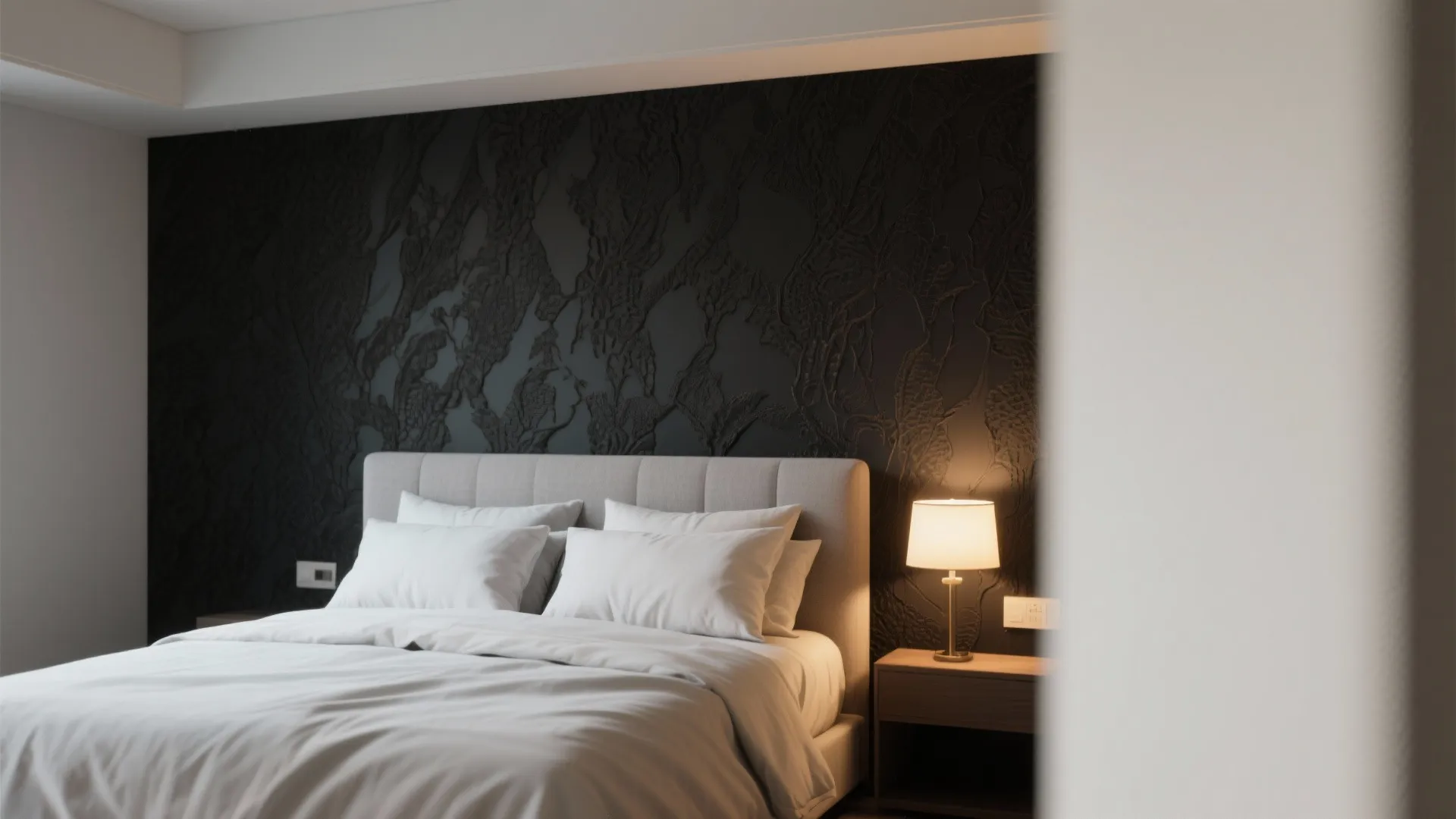 1. Accent wall to frame the bed