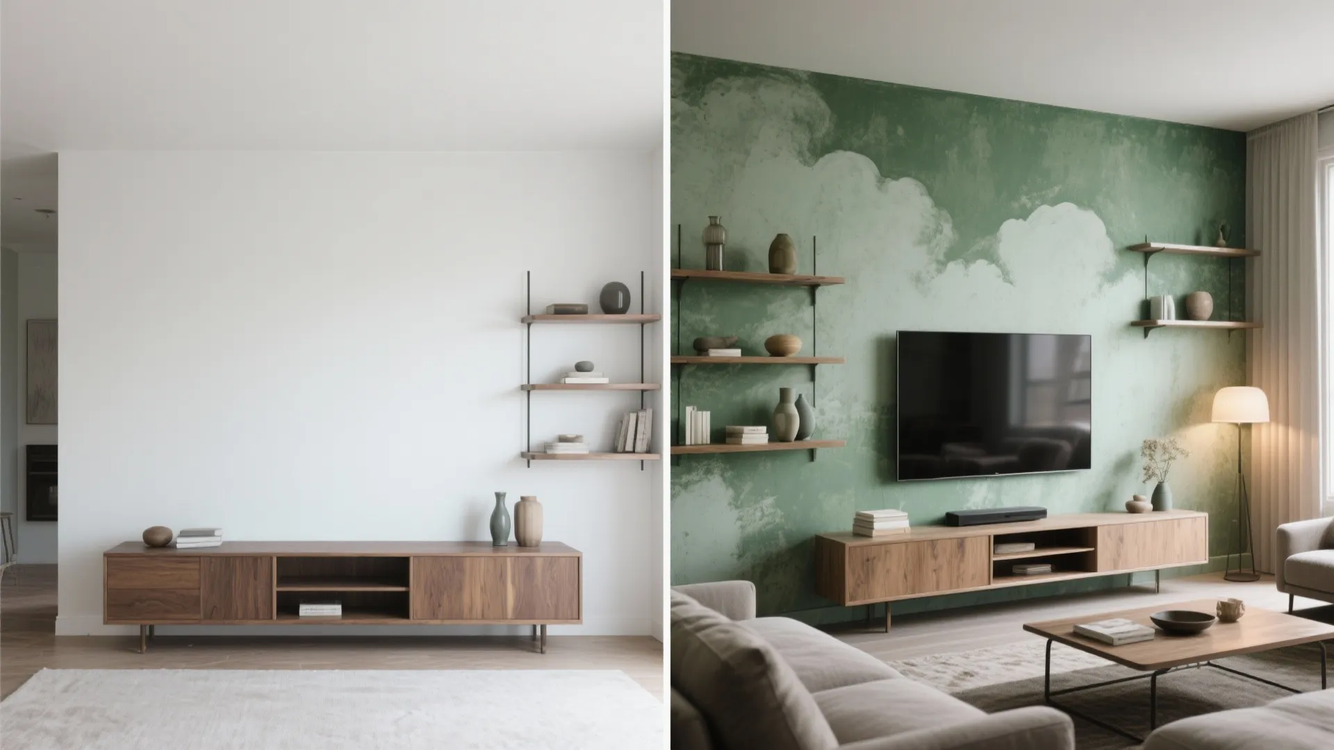 Textured Green Accent Wall: Limewash, Paneling, or Grasscloth