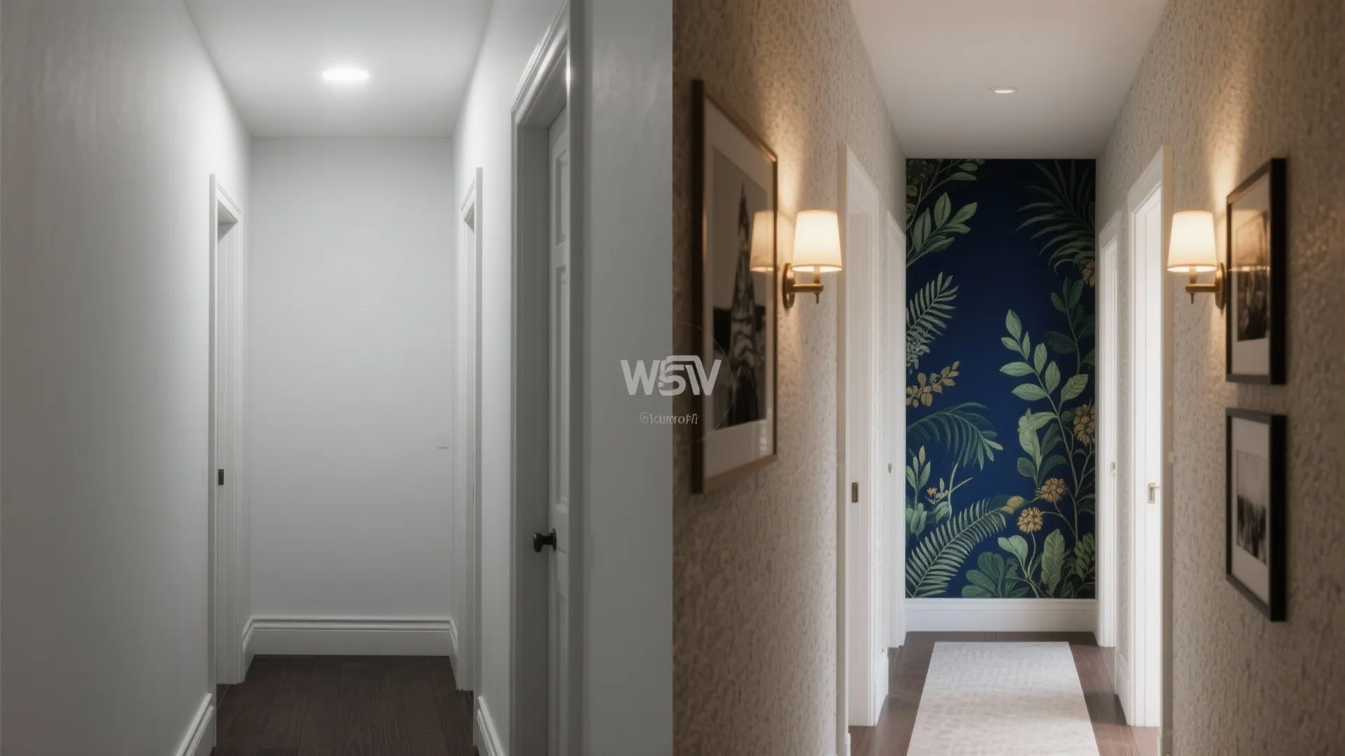 Bold Accent Wall to Anchor the Hallway