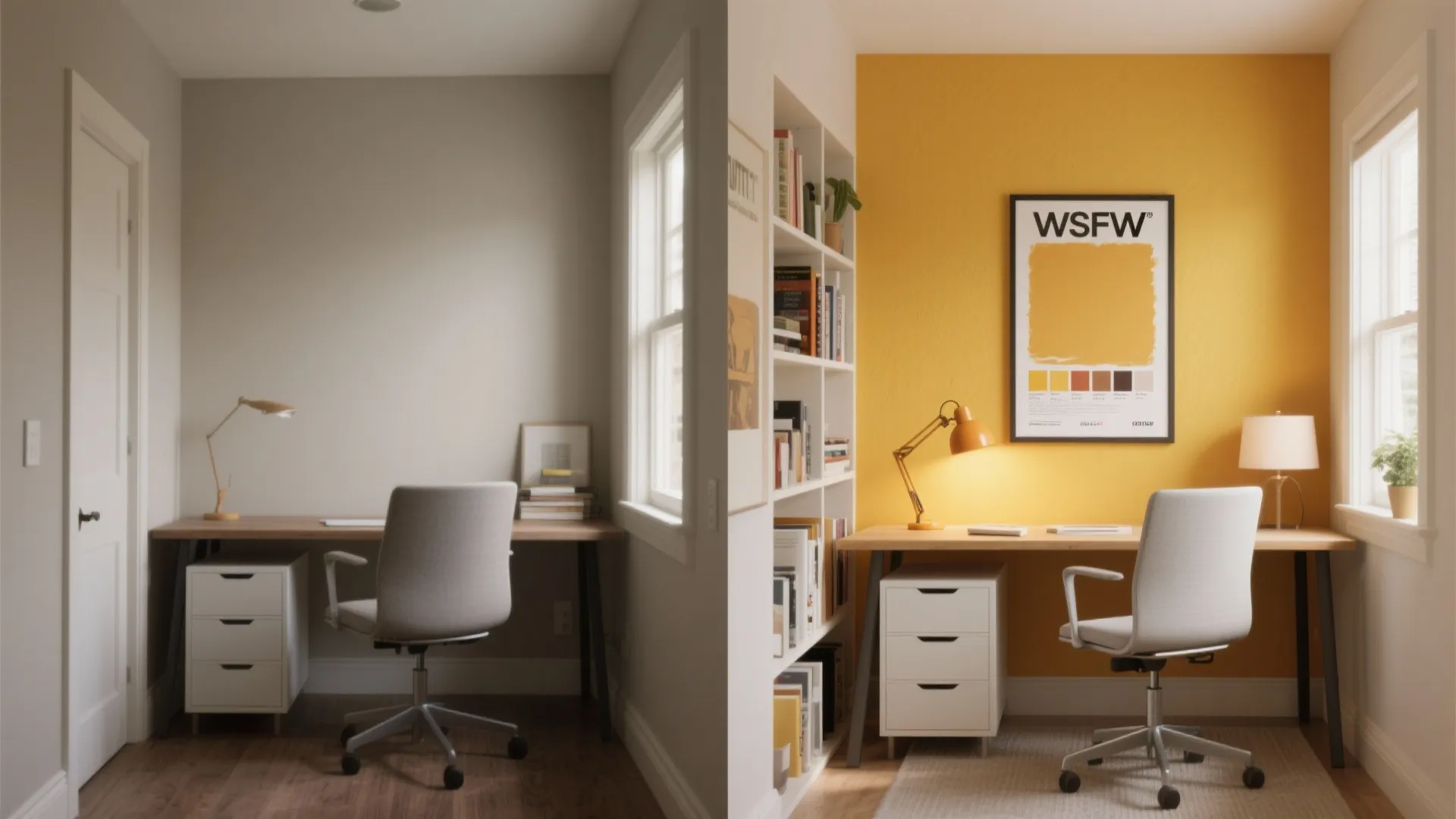 2. Energizing Accent Wall in Mustard or Coral