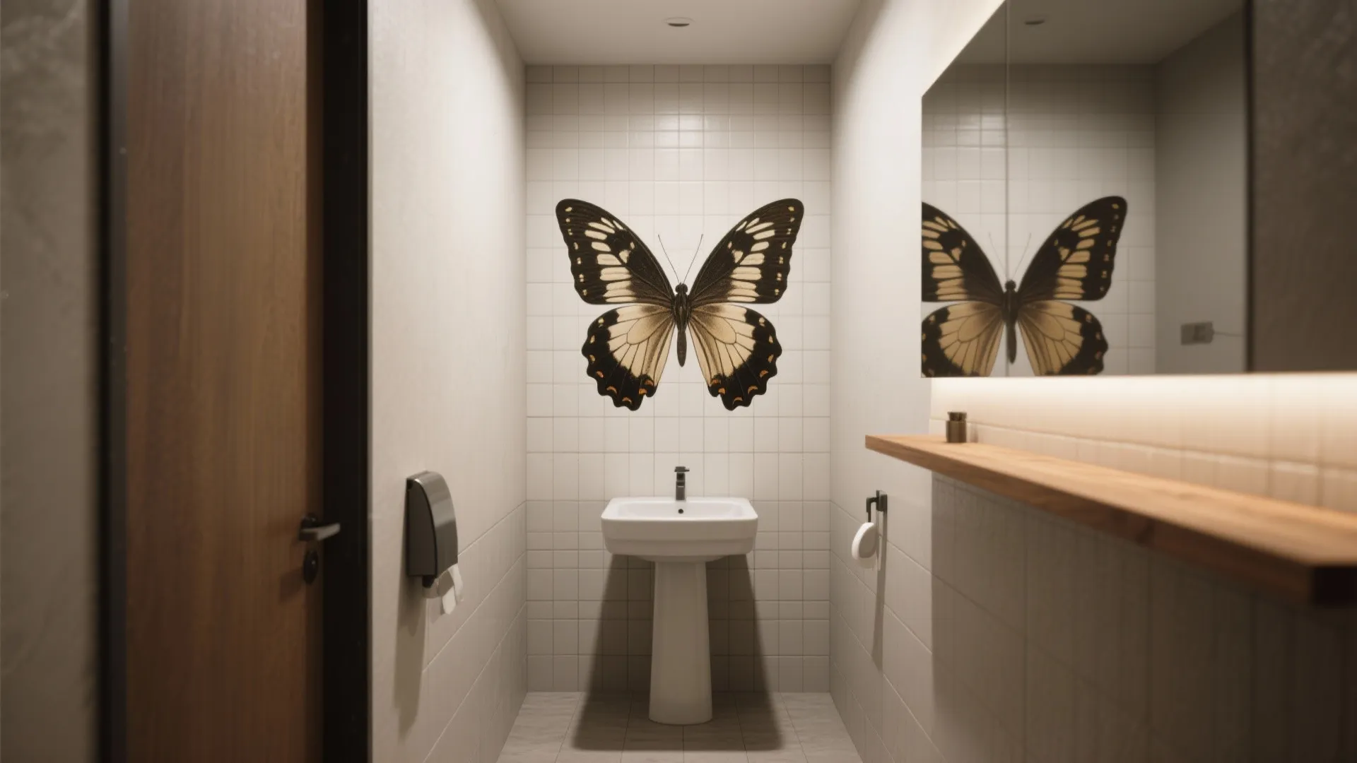 1. The butterfly accent wall (not over the sink)