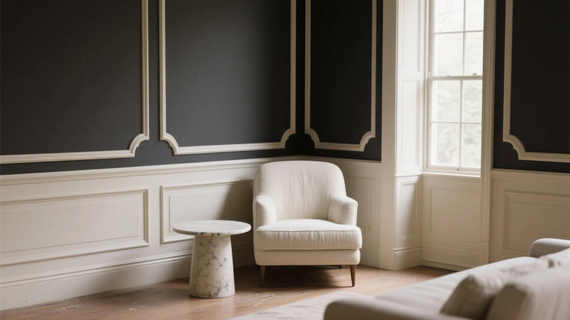 1. Anchored Accent Wall with Cream Trim