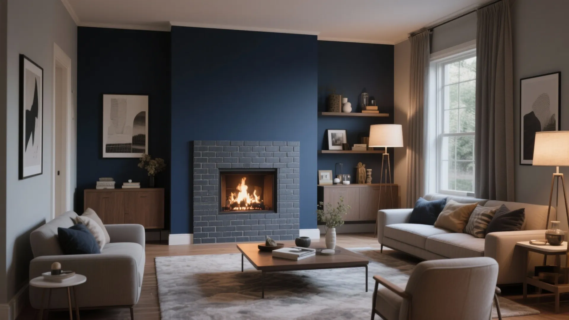 4. Accent Wall Behind the Fireplace