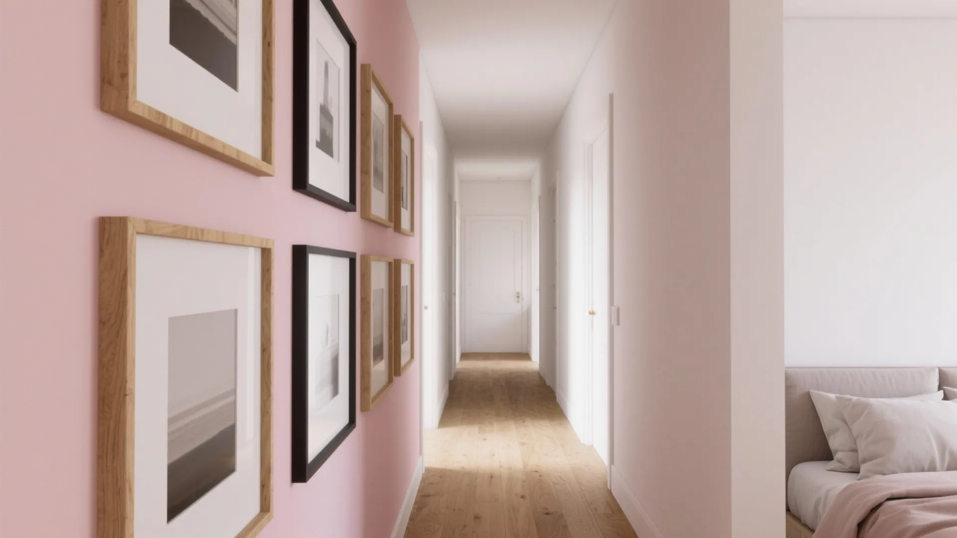 Light Pink Accent Wall + Curated Art