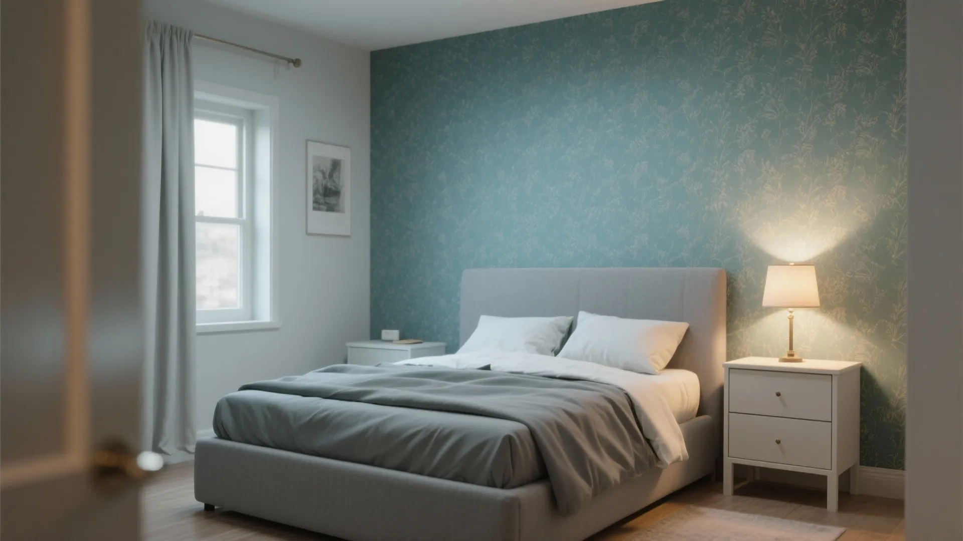 4. Accent Wall + Grey Furniture for Depth