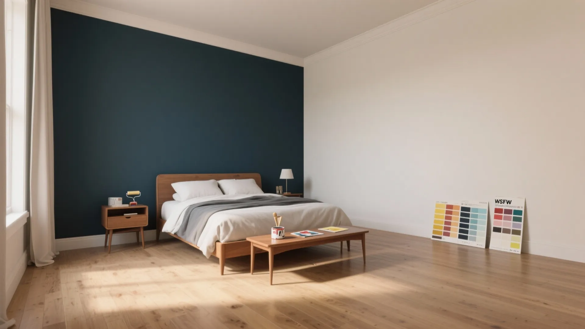 1. Use an accent wall to save paint and add drama