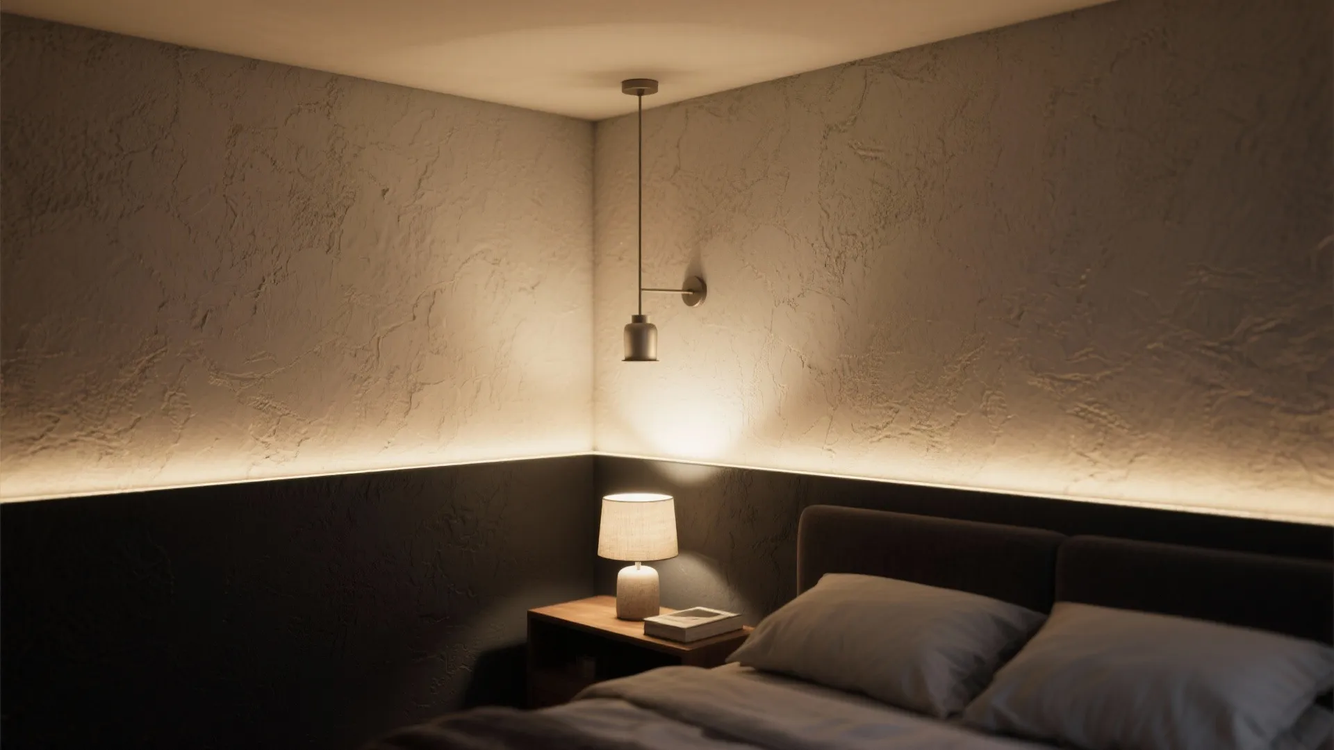 5. Accent Wall and Layered Lighting