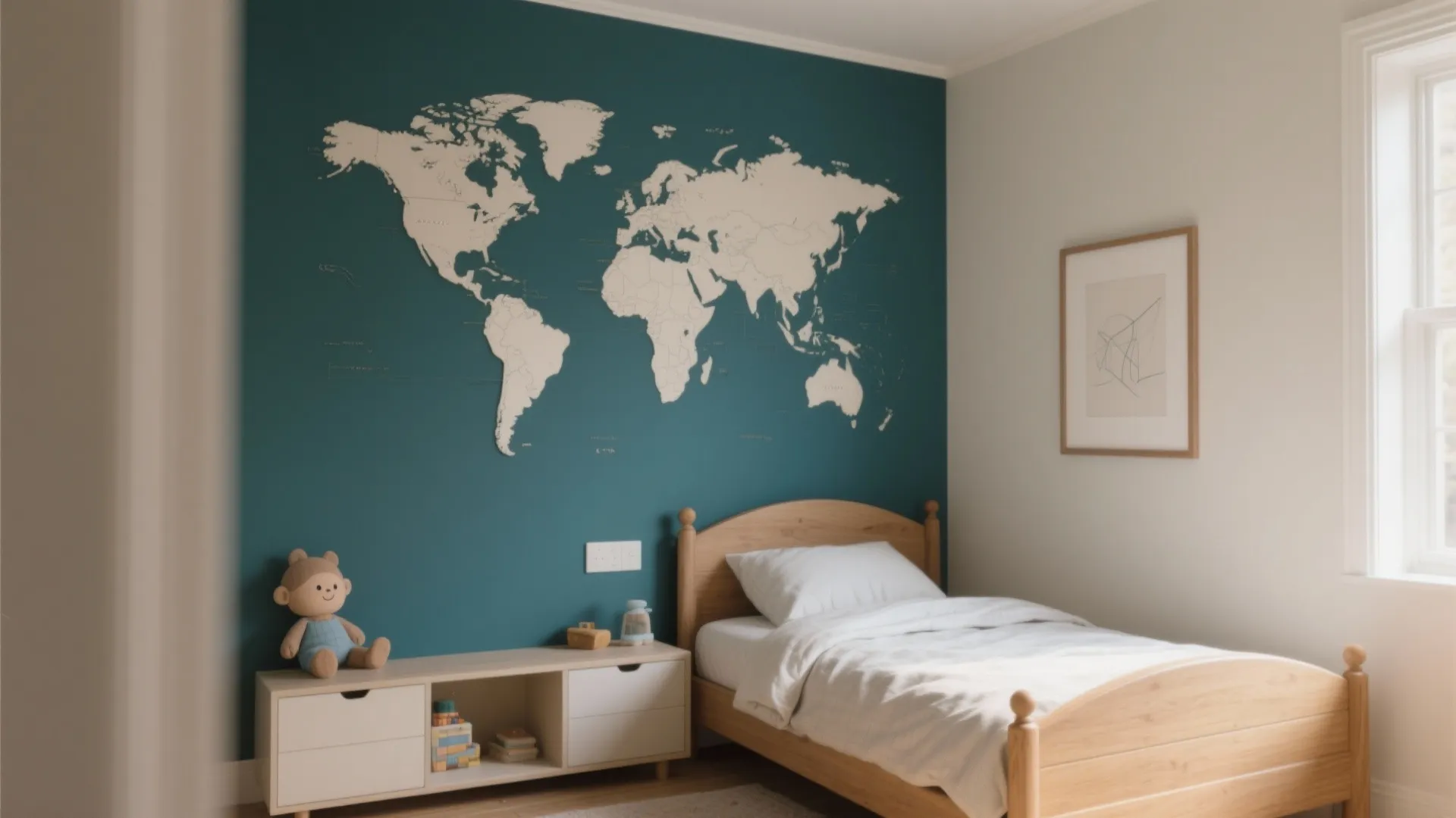 Balanced Accent Wall with Educational Themes