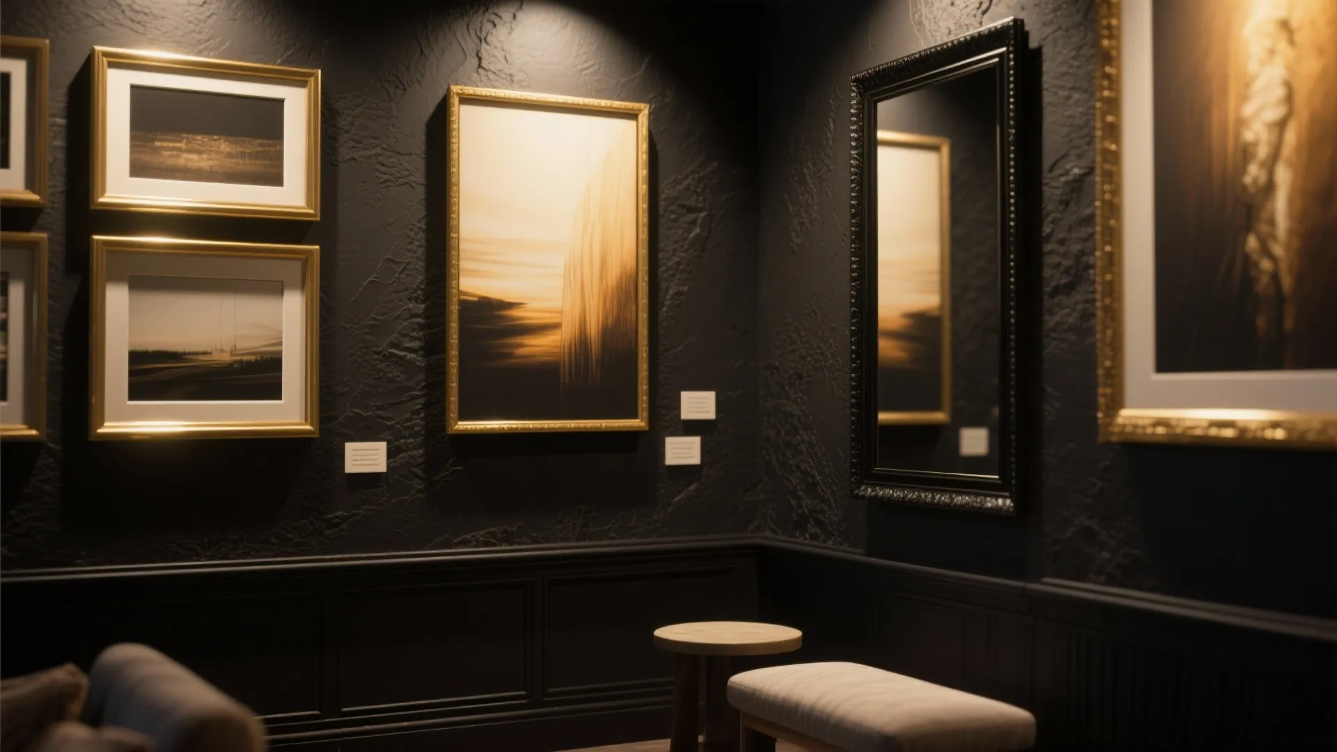 Inspiration 4: Accent Wall with Art and Mirrors