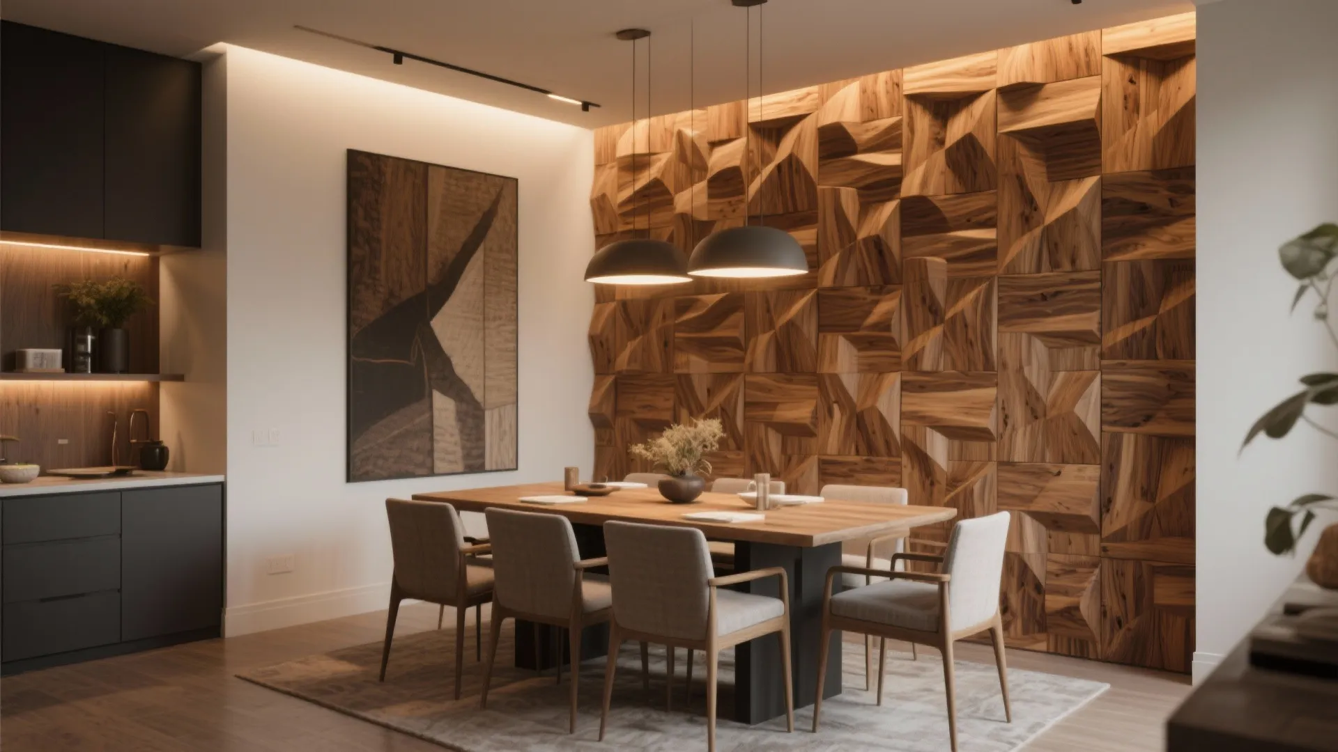 Accent Wall with Textured Panels