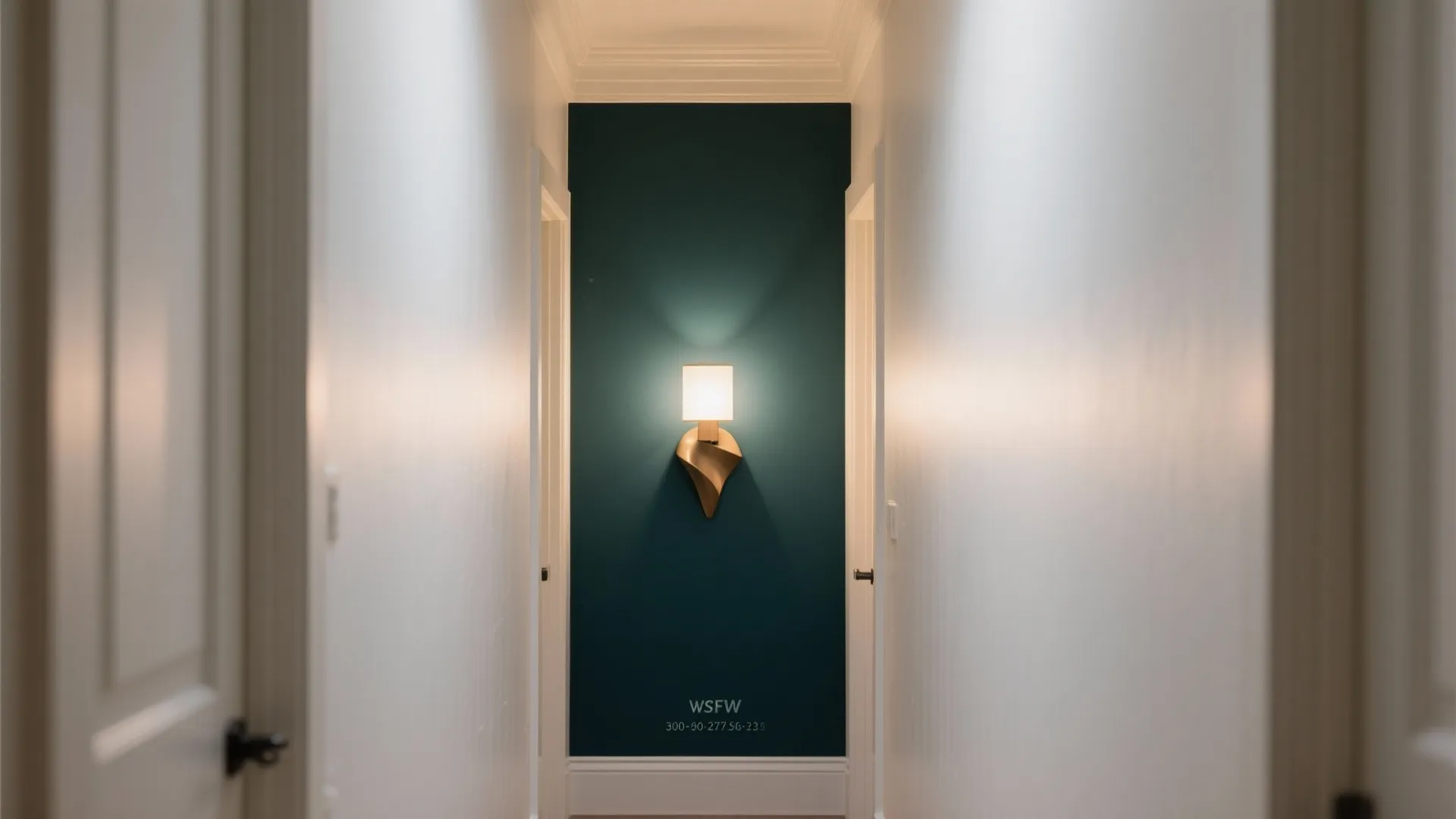 Accent wall with washable paint and sculptural lighting