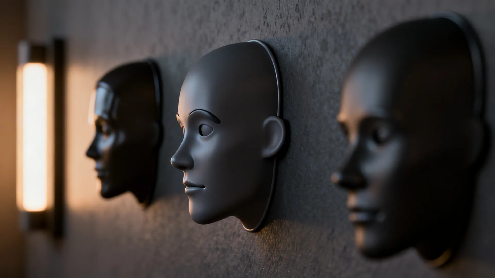 1. Moody Accent Wall with Subtle Animatronic Silhouettes