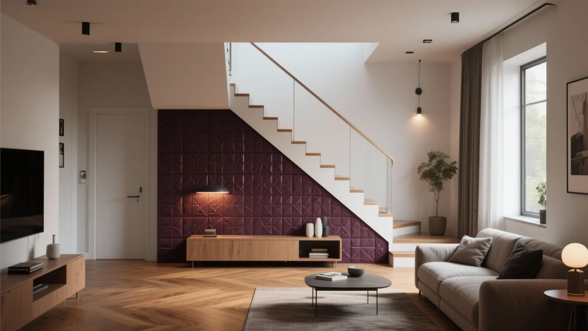 10. Accent Wall Beneath the Stairs