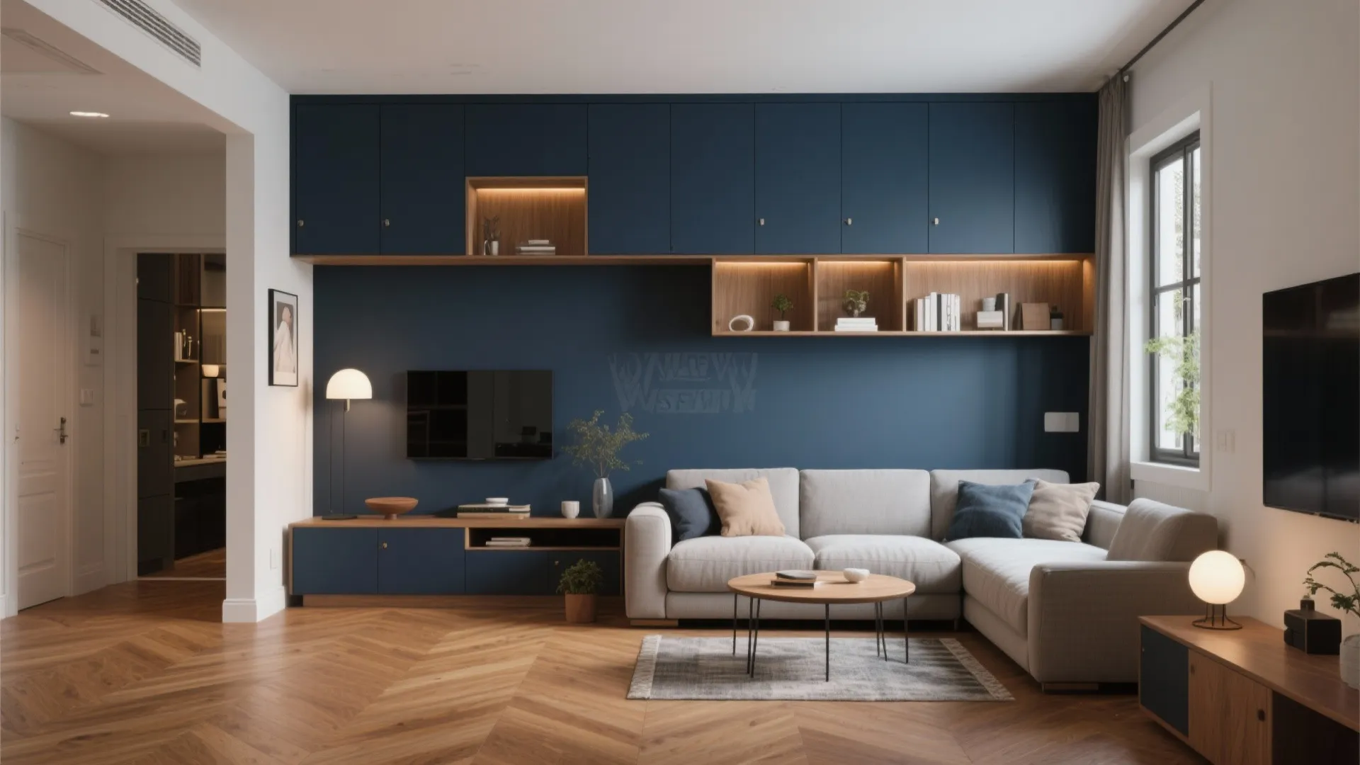 Accent Wall with Storage