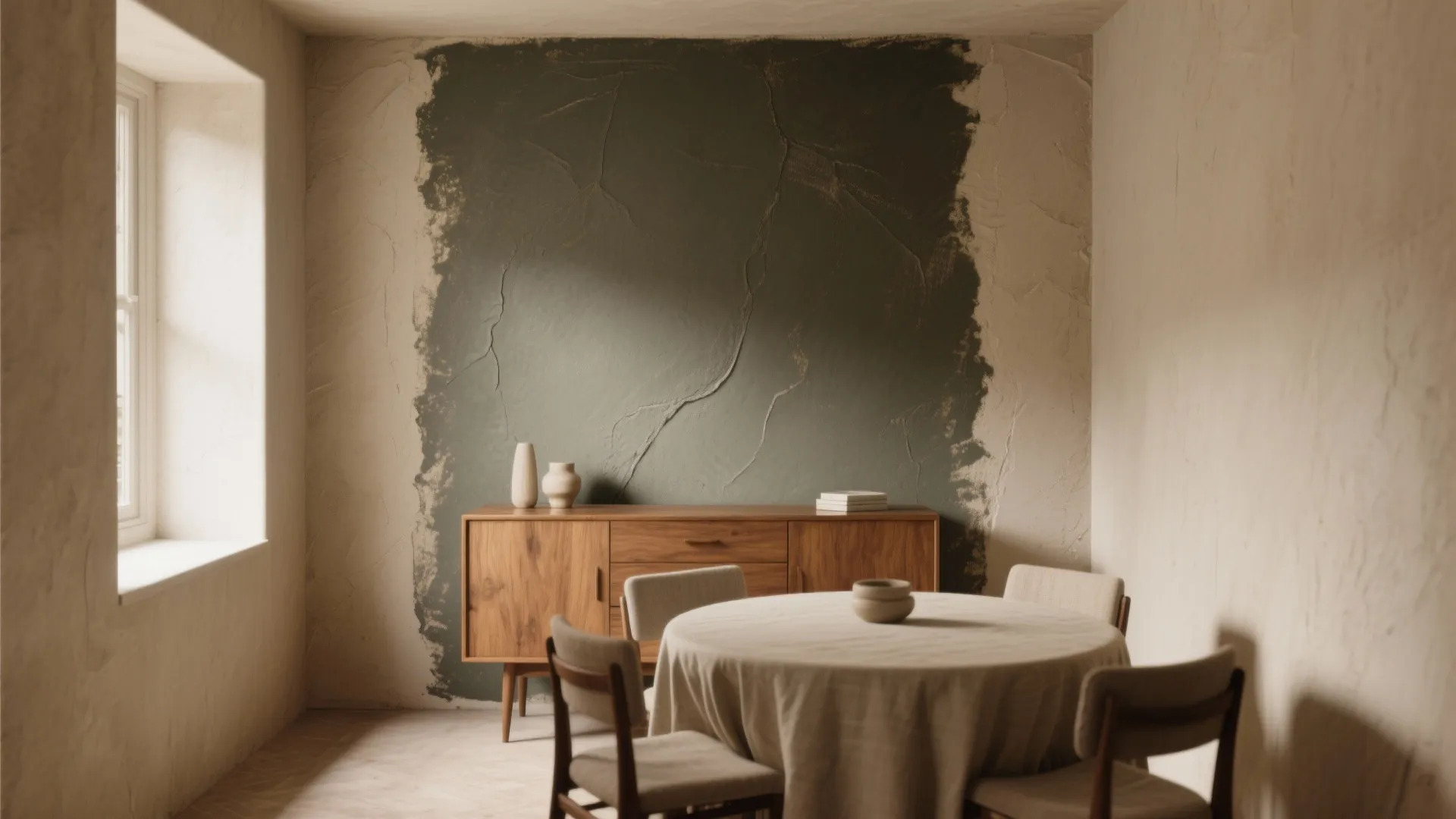 Tips 1: Accent wall with textured paint or plaster