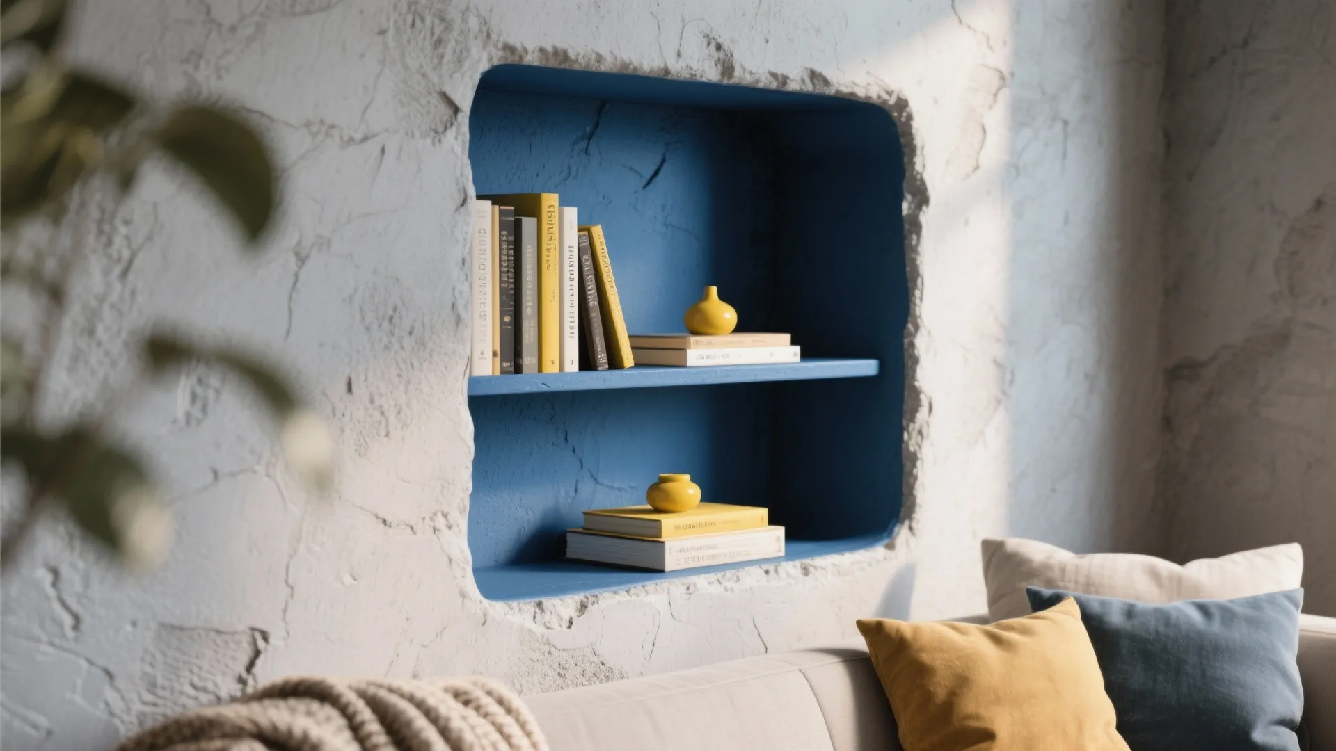 1. Accent Wall with Layered Textures