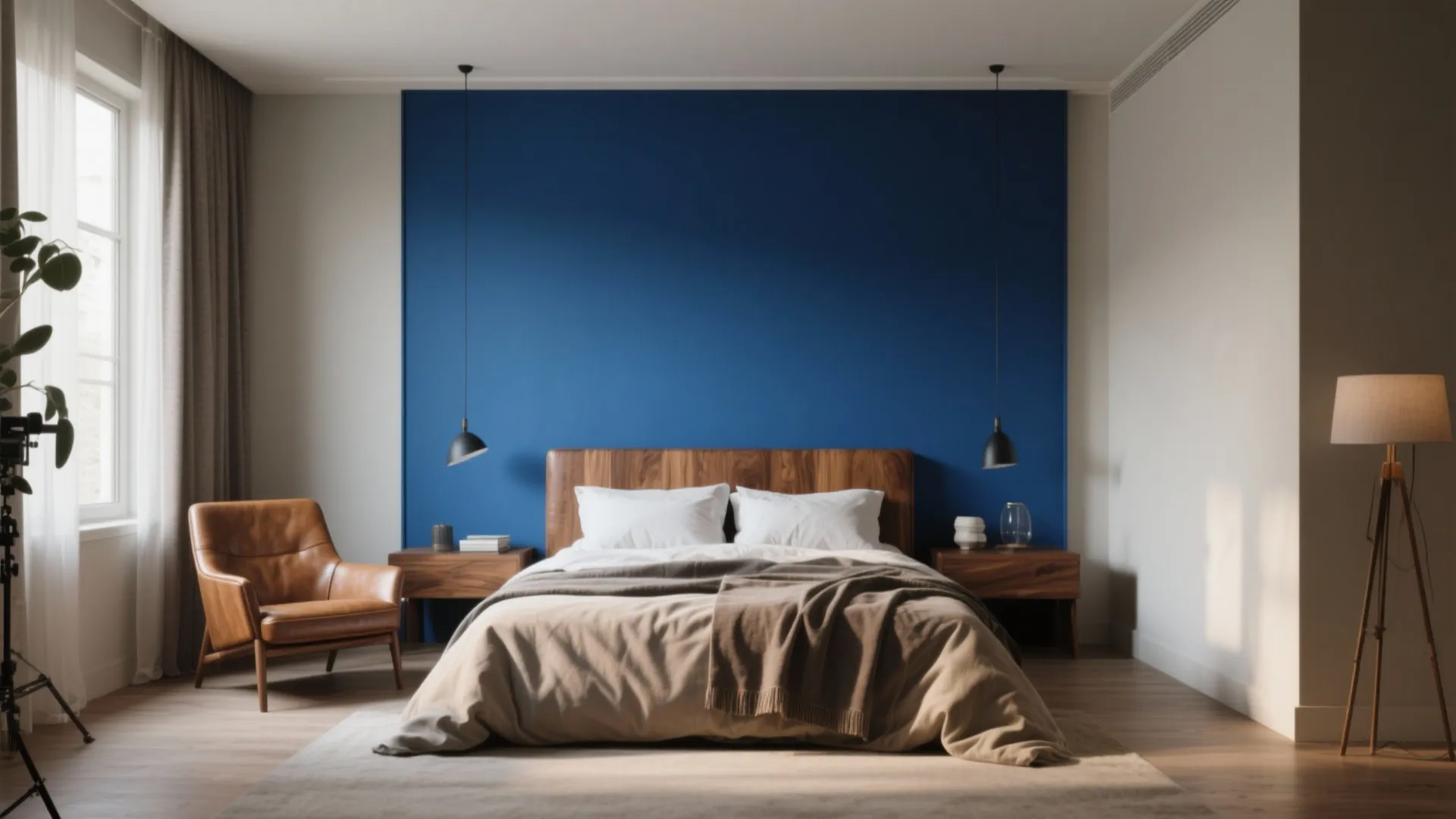 2. Accent Wall with Warm Wood