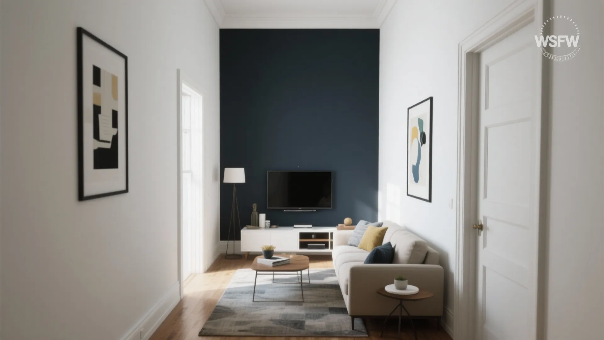 High‑Contrast Accent Wall for Depth