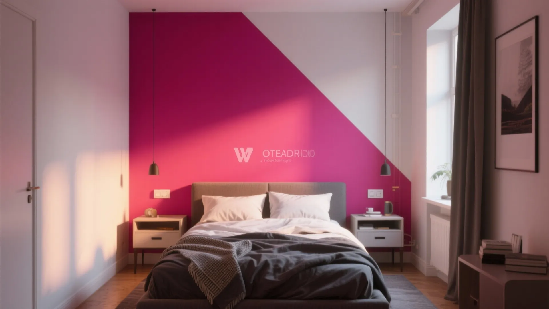 2. Accent walls and color blocking for instant zoning