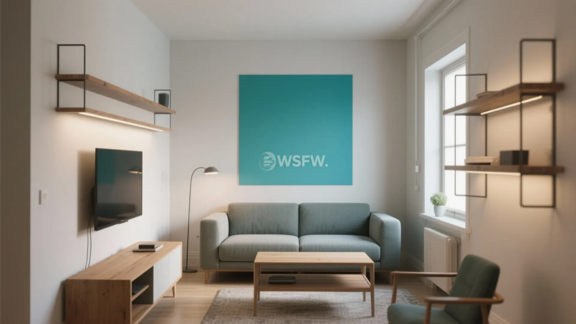 3) Strategic accent zoning: paint blocks to define function