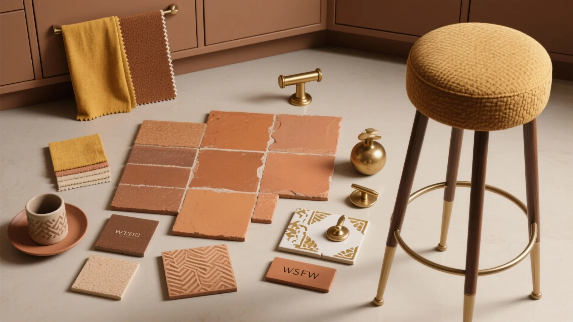 5. Accent Colors: Terracotta, Mustard, or Brass Details