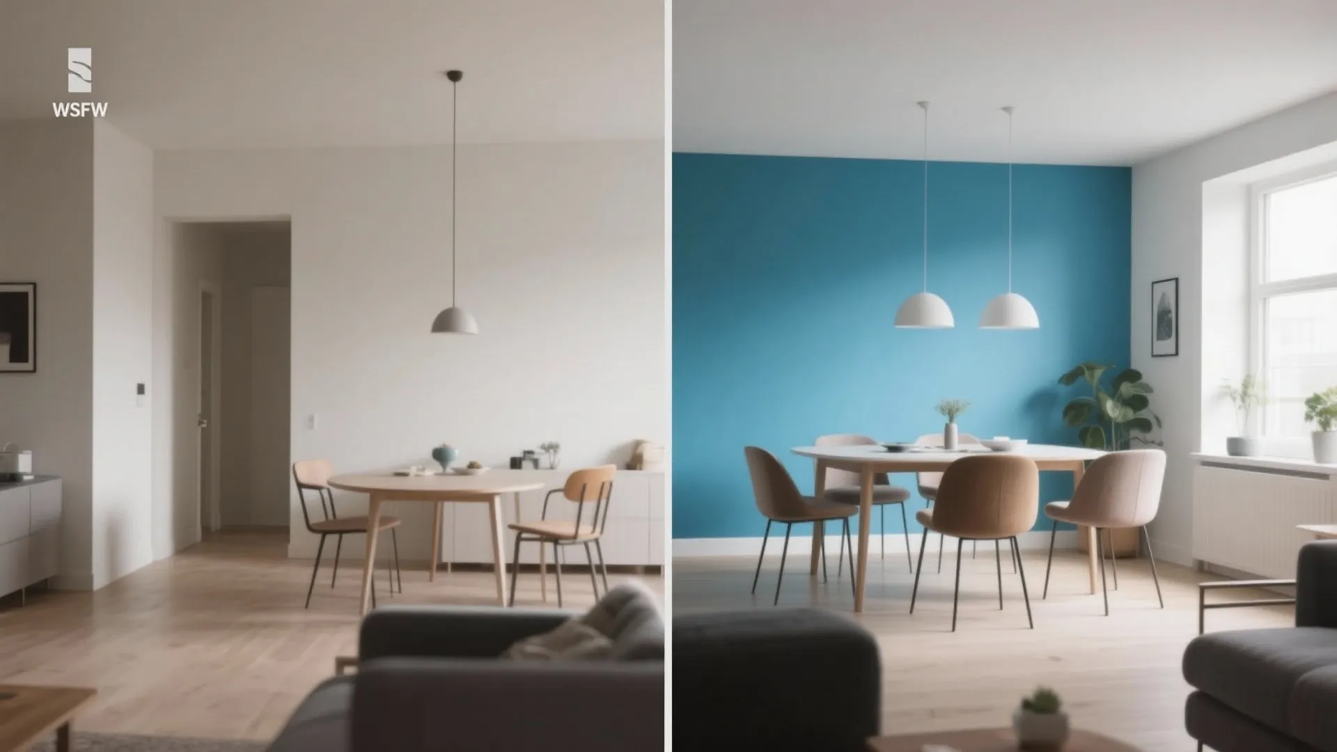 Accent Wall in Sky Blue for Zoning